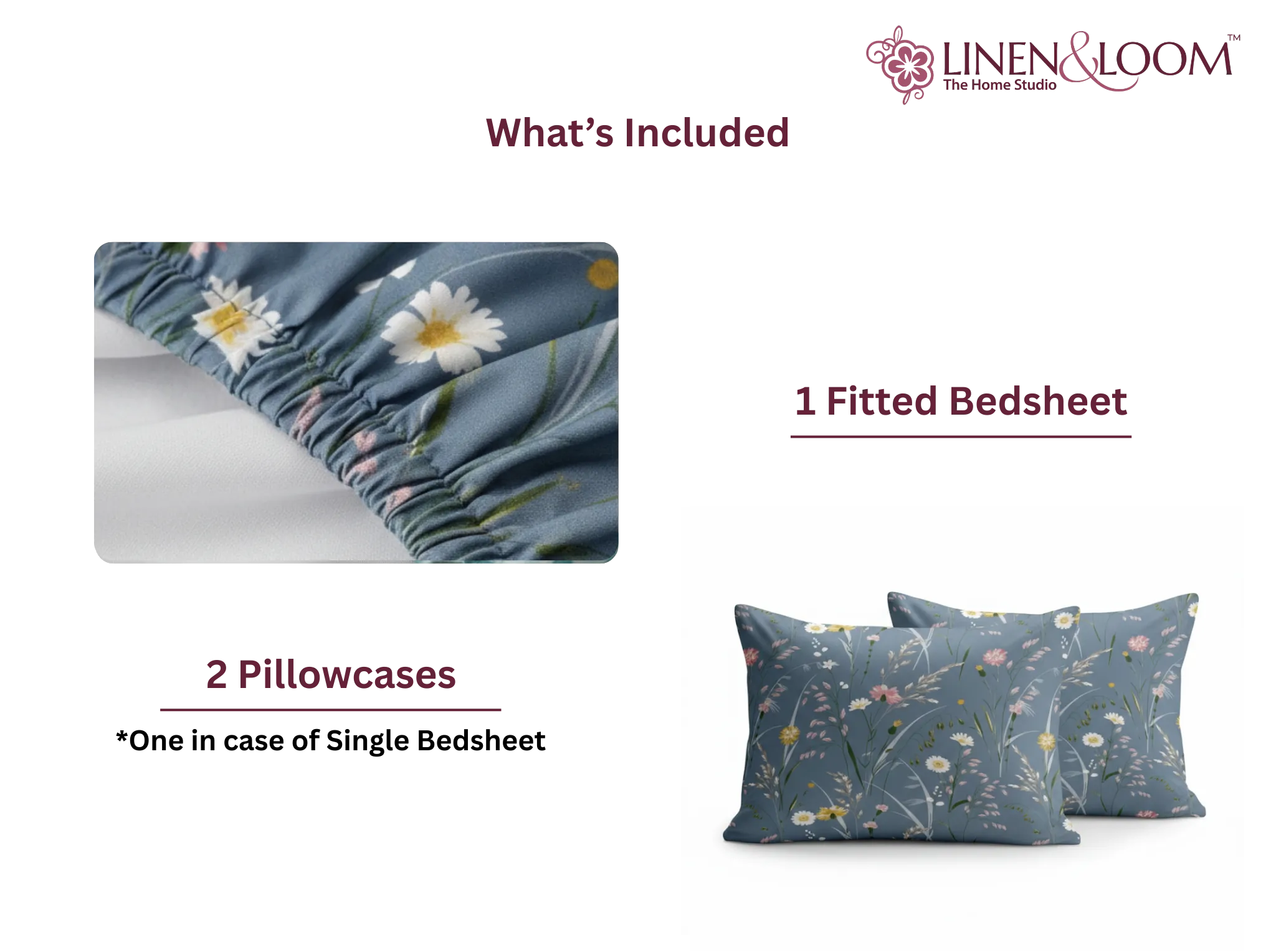 Soft Prairie - Linen & Loom Pure Comfort Series 360° Elastic Fitted Bedsheet | Soft and Comfortable Bed Linen Set for a Cozy Bedroom | 200 TC | King Size 72x78 inches + 9 inches