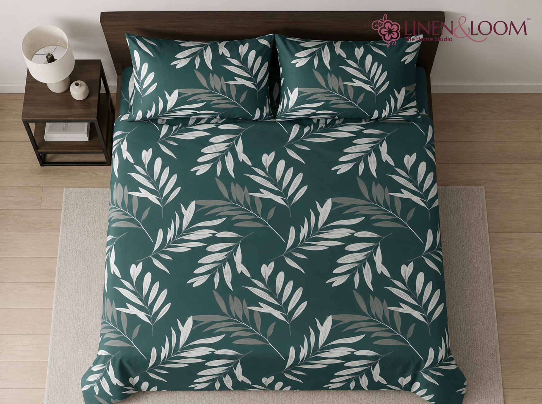 Tropical Escape - Urban Bloom Poly-Cotton Queen Size Bedsheet Set (90x100 Inches) with 2 Matching Pillow Covers - Wrinkle-Free Comfort