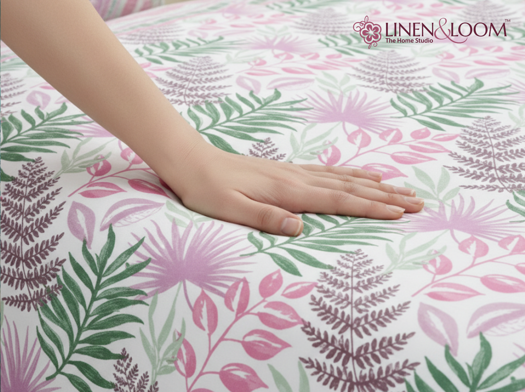 Virasat Bloom - Pink — Linen & Loom Jaipur Heritage Super King Size (108 x 108 inches) 100% Pure Cotton Bedsheet with 2 Pillow Covers | Soft & Breathable Bed Cover for Home Decor | 240 TC