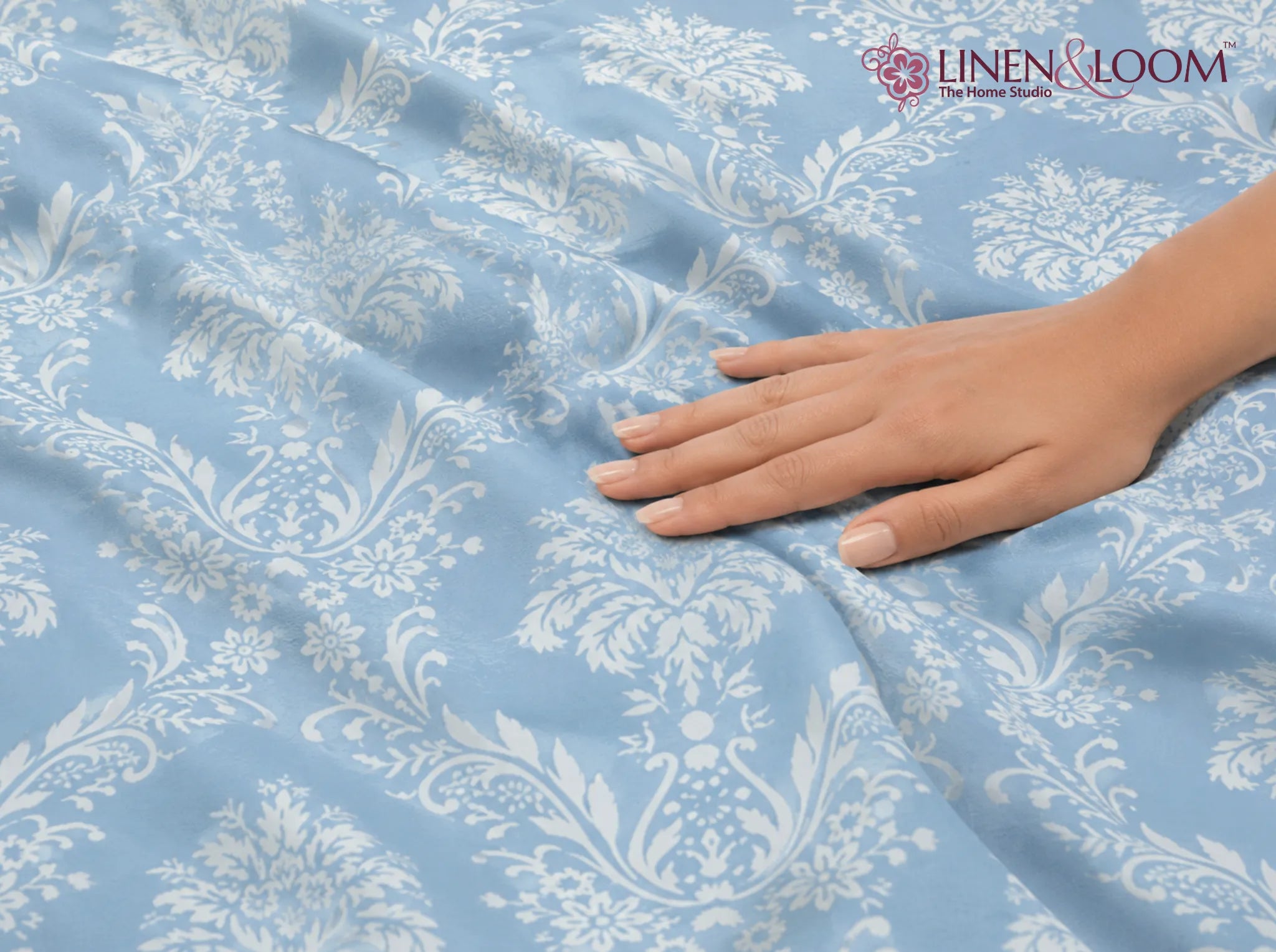 Celeste Heritage - Linen & Loom Serenity Series Super King Size (108x108 inches) Double Bedsheet with 2 Pillow Covers || Soft Breathable Cotton Feel Bedding Set with Elegant Geometric Design || TC 240