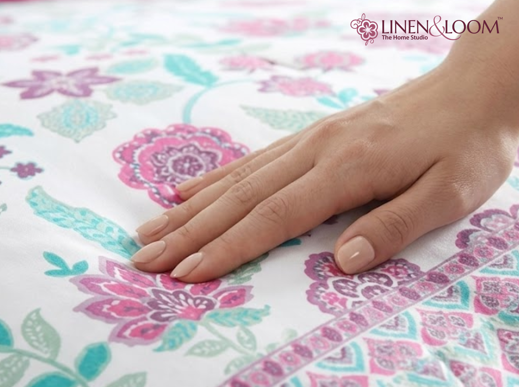 Royal Botanica_Lilac — Linen & Loom Jaipur Heritage Super King Size (108 x 108 inches) 100% Pure Cotton Bedsheet with 2 Pillow Covers | Soft & Breathable Bed Cover for Home Decor | 240 TC