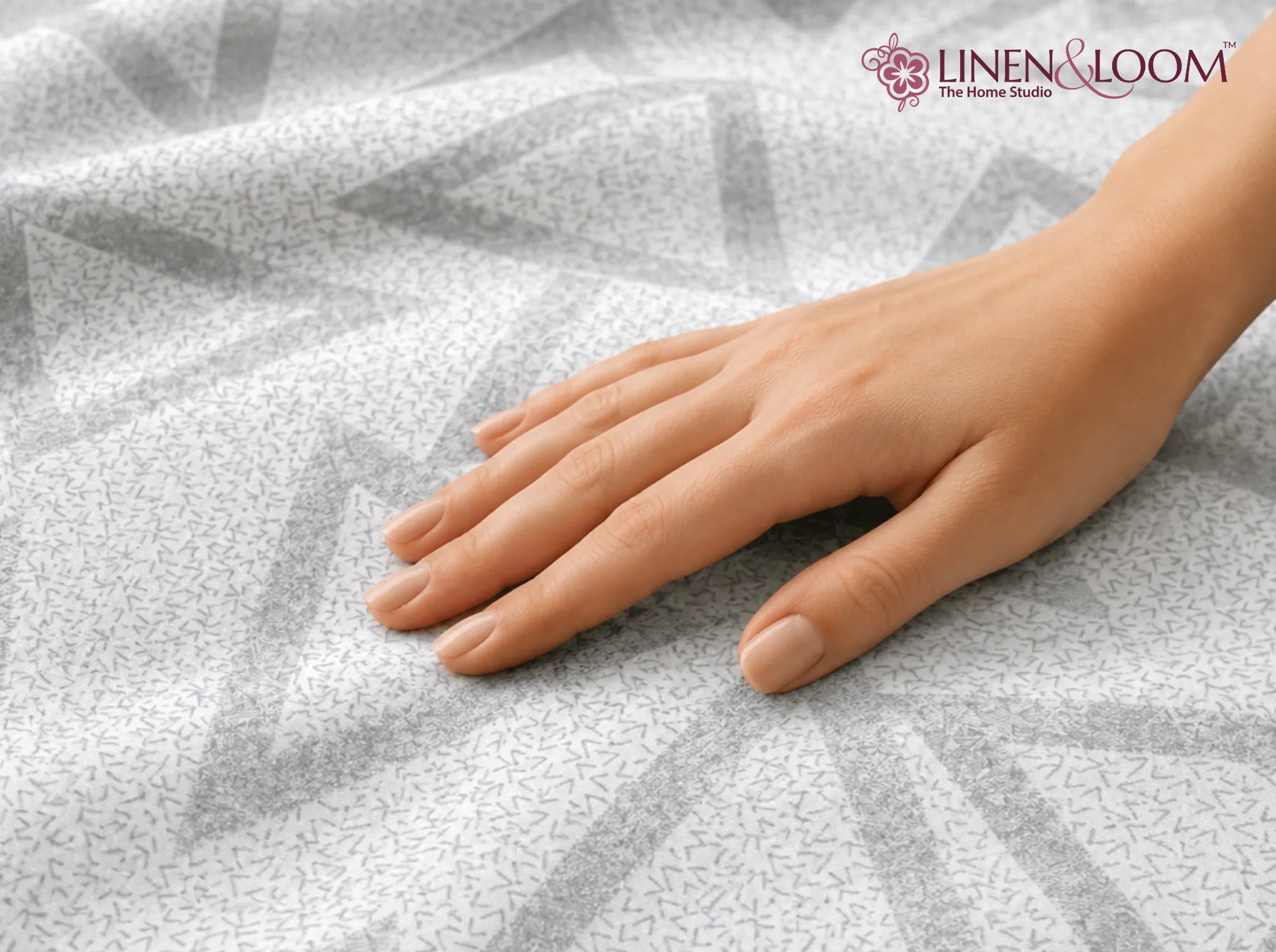 Pearl Mosaic - Linen & Loom Serenity Series Super King Size (108x108 inches) Double Bedsheet with 2 Pillow Covers || Soft Breathable Cotton Feel Bedding Set with Elegant Geometric Design || TC 240