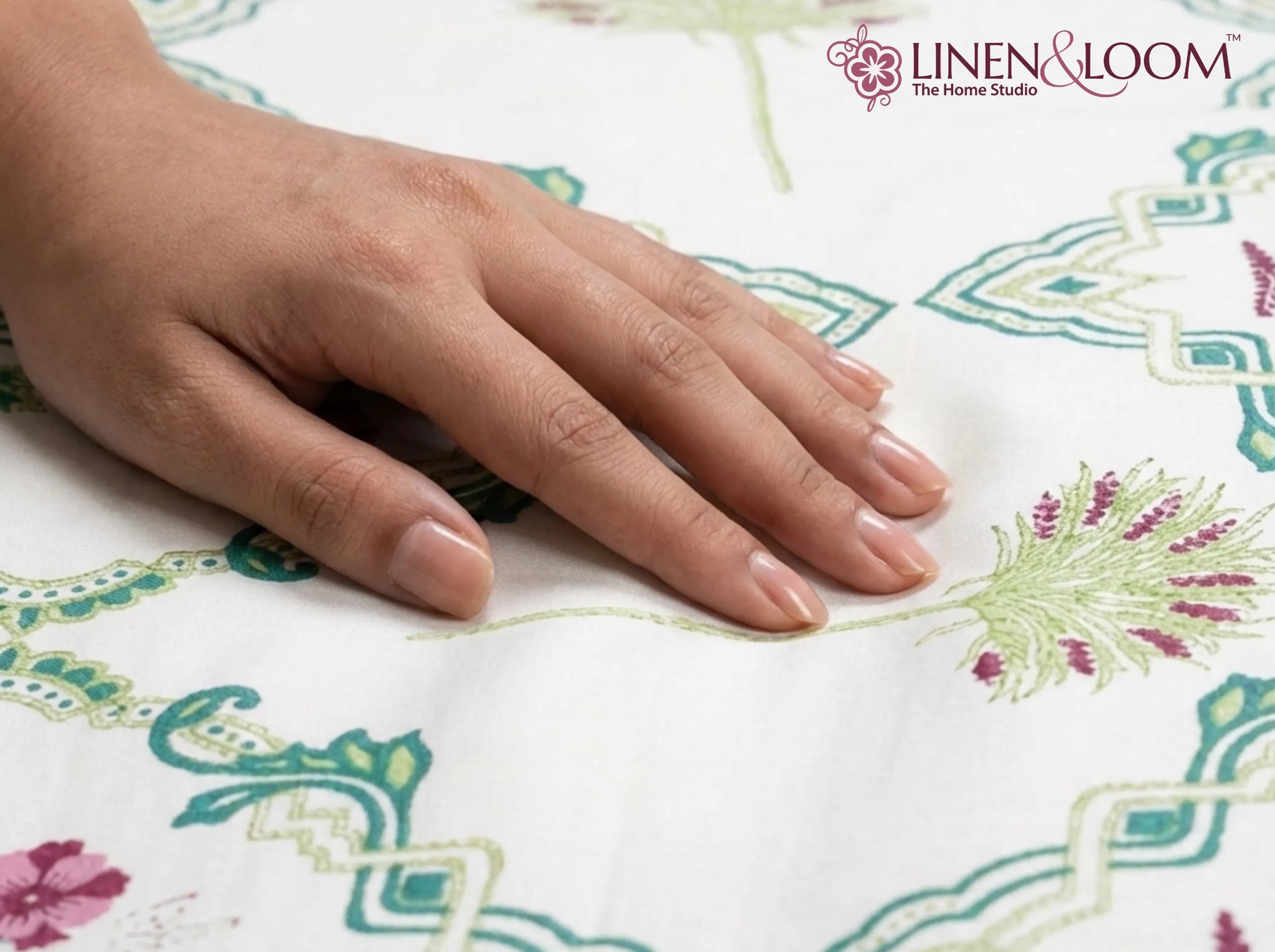 Duchess Berry Garden - Linen & Loom The Natural Collection - 100% Pure Cotton Single Bedsheet (60 x 90 Inches) with 1 Pillow Cover | 240 TC - Soft & Breathable Cotton Bed Sheet for Bedroom