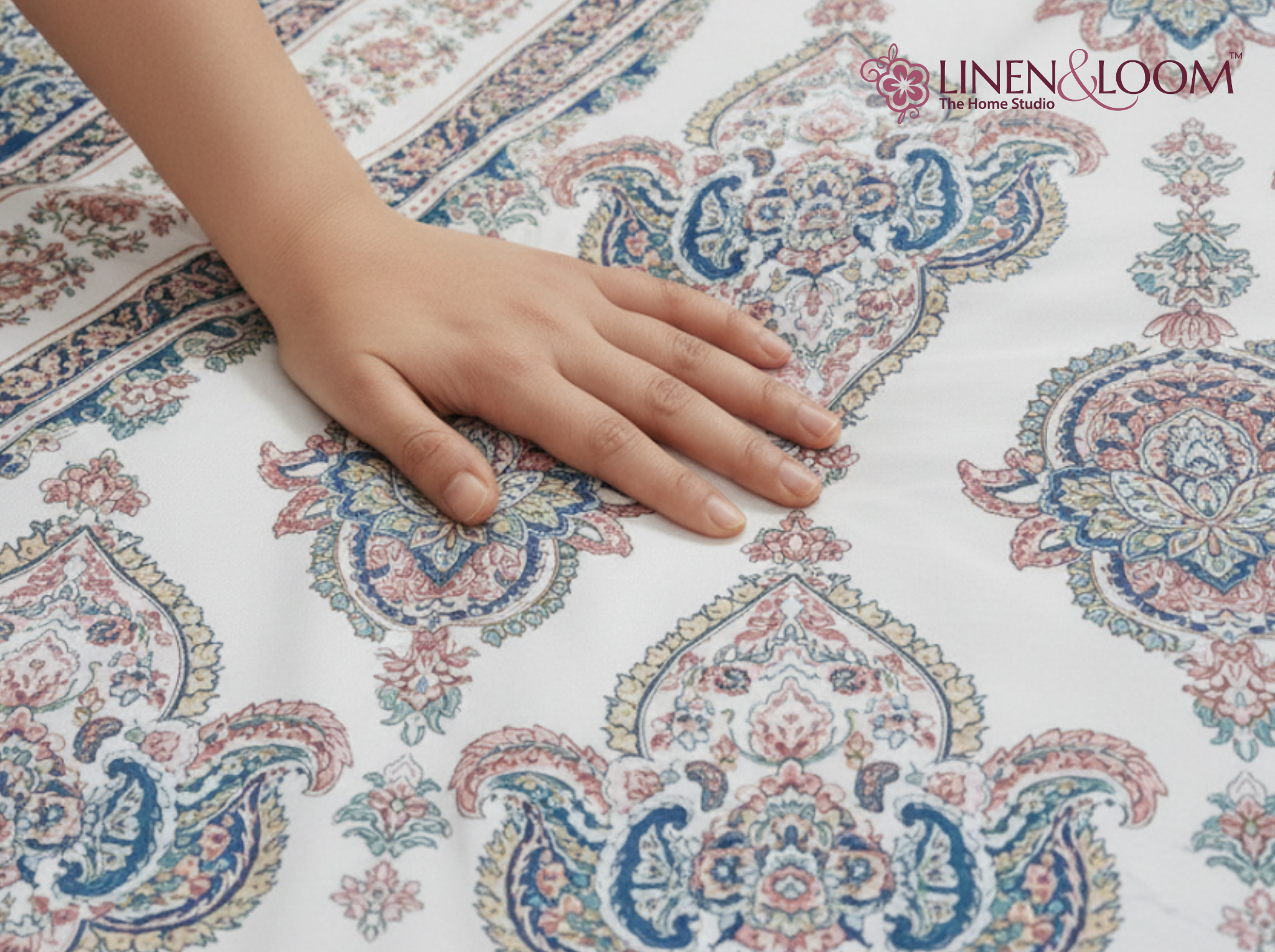Rang Sutra - Blue — Linen & Loom Jaipur Heritage Super King Size (108 x 108 inches) 100% Pure Cotton Bedsheet with 2 Pillow Covers | Soft & Breathable Bed Cover for Home Decor | 240 TC