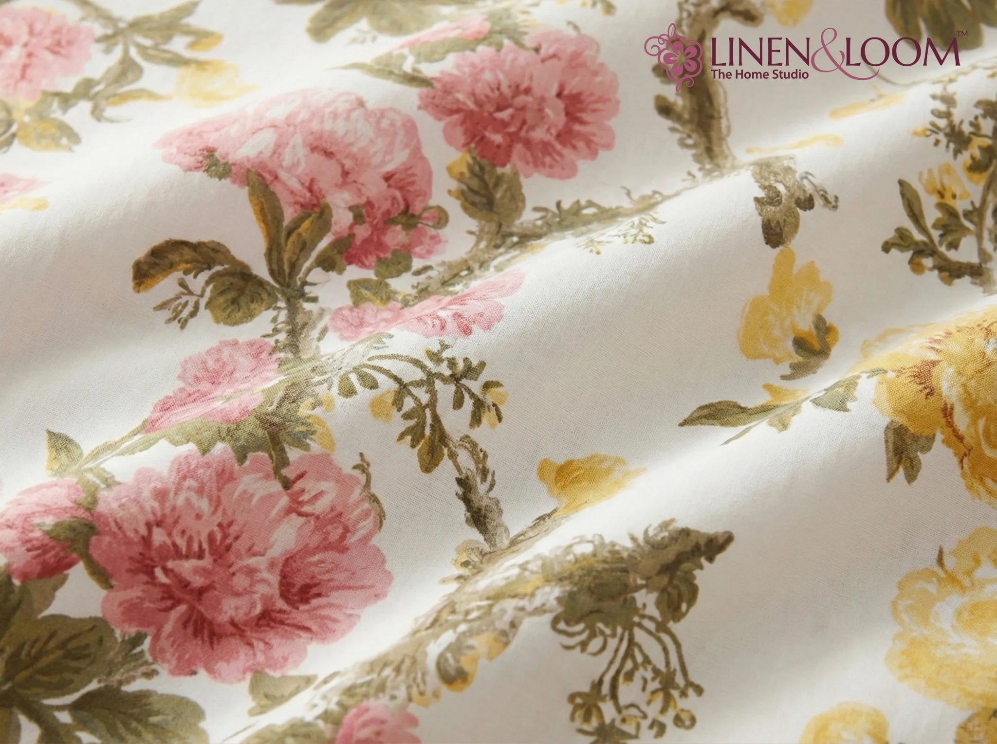 Autumn Bloom - Linen & Loom The Natural Collection - 100% Pure Cotton Single Bedsheet (60 x 90 Inches) with 1 Pillow Cover | 240 TC - Soft & Breathable Cotton Bed Sheet for Bedroom