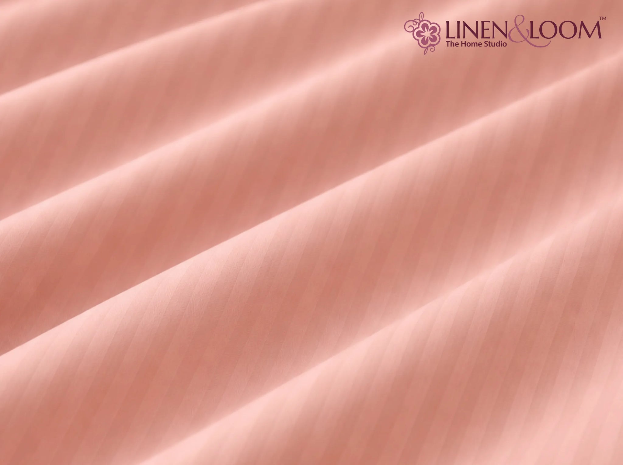 Peach - Linen & Loom Elegance Series Super King Size Bedsheet with 2 Pillow Covers | Luxury Striped Cotton Blend Bedsheet Set 200 TC | Soft, Breathable & Hotel-Style Finish (108 x 108 inches)