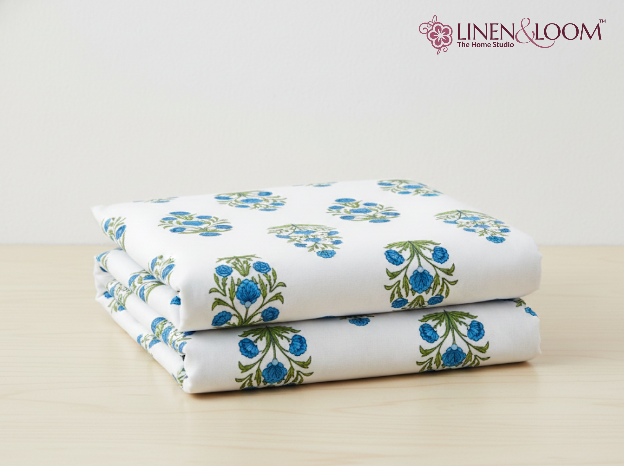 Gulshan Royale-Red — Linen & Loom Maharani Motifs Premium 100% Pure Cotton King Size (90x108) Double Bed Bedsheet with 2 Pillow Covers || Floral Printed Elegant Bedroom Bedding Set || 240 TC