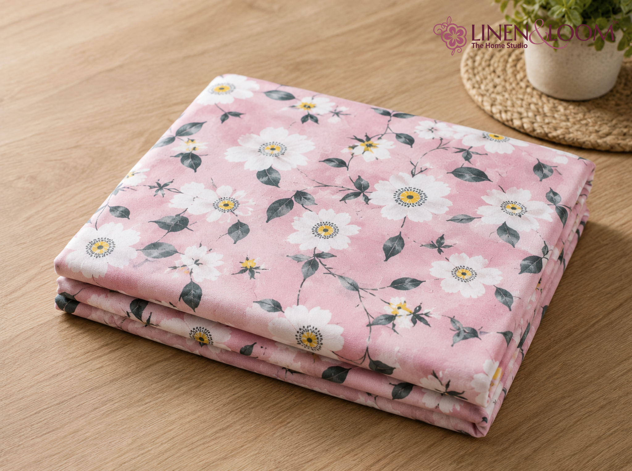 Petal Edit - Urban Bloom Poly-Cotton Queen Size Bedsheet Set (90x100 Inches) with 2 Matching Pillow Covers - Wrinkle-Free Comfort