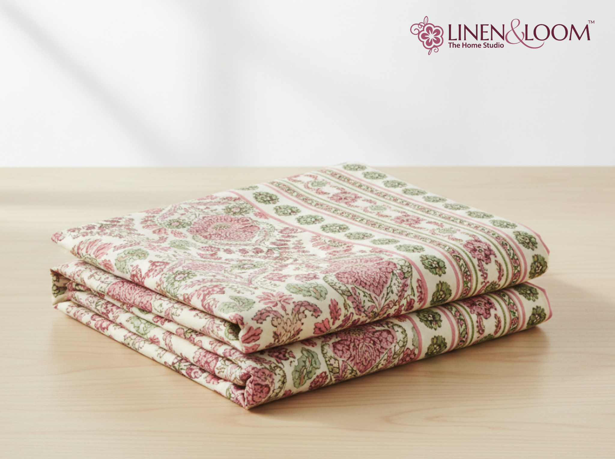 Shahi Heritage - Red — Linen & Loom Jaipur Heritage Super King Size (108 x 108 inches) 100% Pure Cotton Bedsheet with 2 Pillow Covers | Soft & Breathable Bed Cover for Home Decor | 240 TC