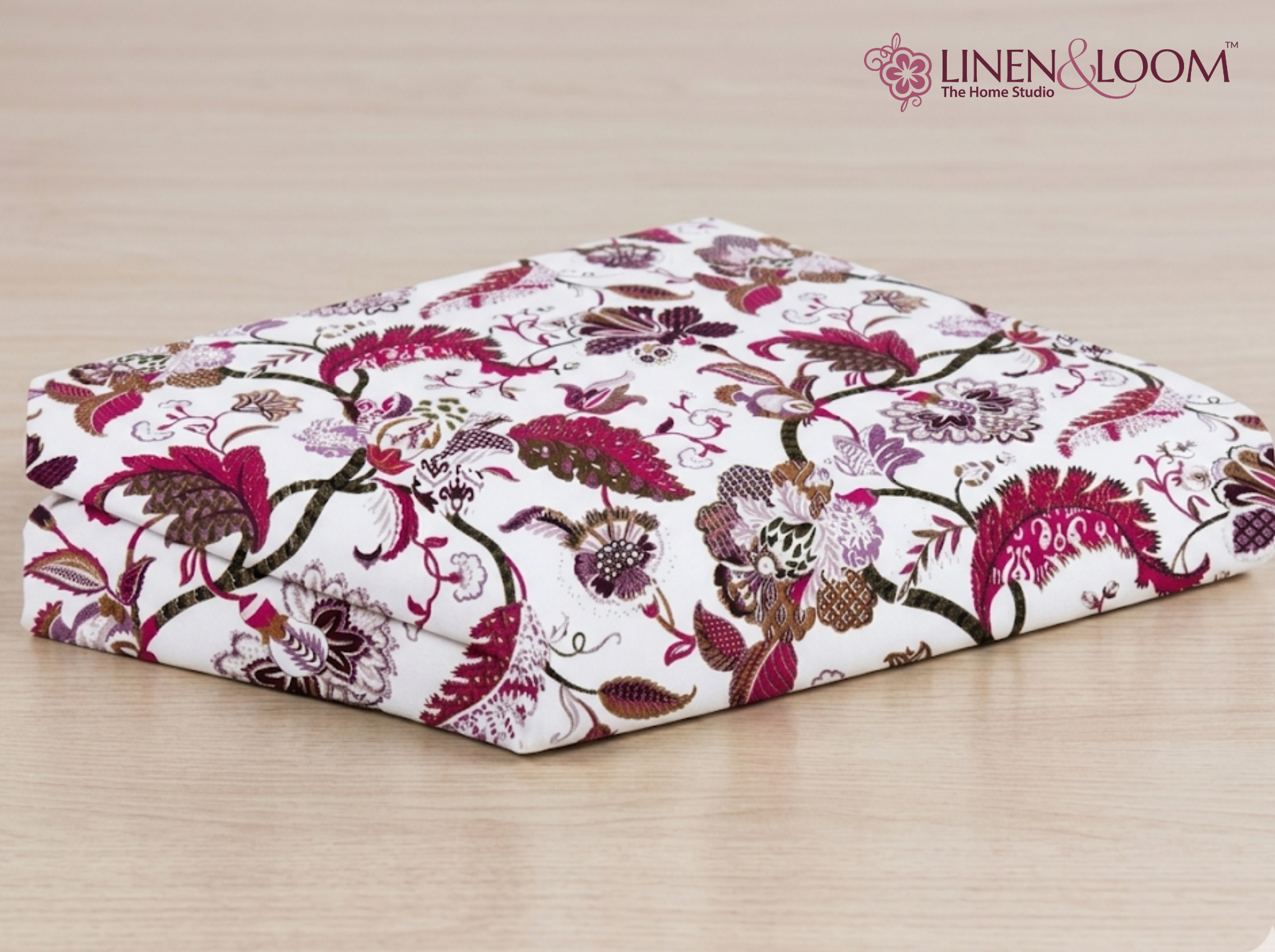 Royal Vinecrest - Red — Linen & Loom Jaipur Heritage Super King Size (108 x 108 inches) 100% Pure Cotton Bedsheet with 2 Pillow Covers | Soft & Breathable Bed Cover for Home Decor | 240 TC