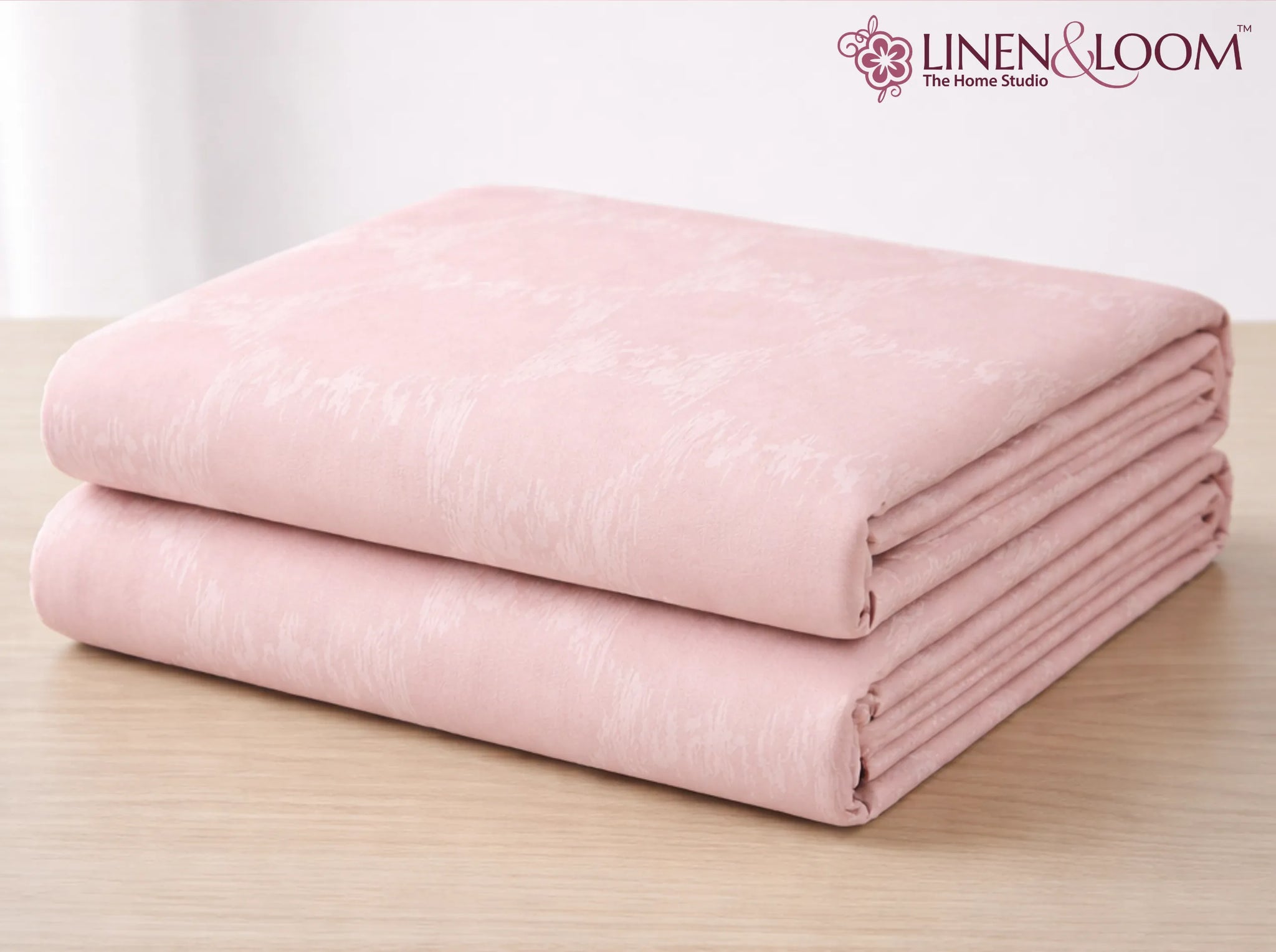 Rose Dust Pattern - Linen & Loom Serenity Series Super King Size (108x108 inches) Double Bedsheet with 2 Pillow Covers || Soft Breathable Cotton Feel Bedding Set with Elegant Geometric Design || TC 240