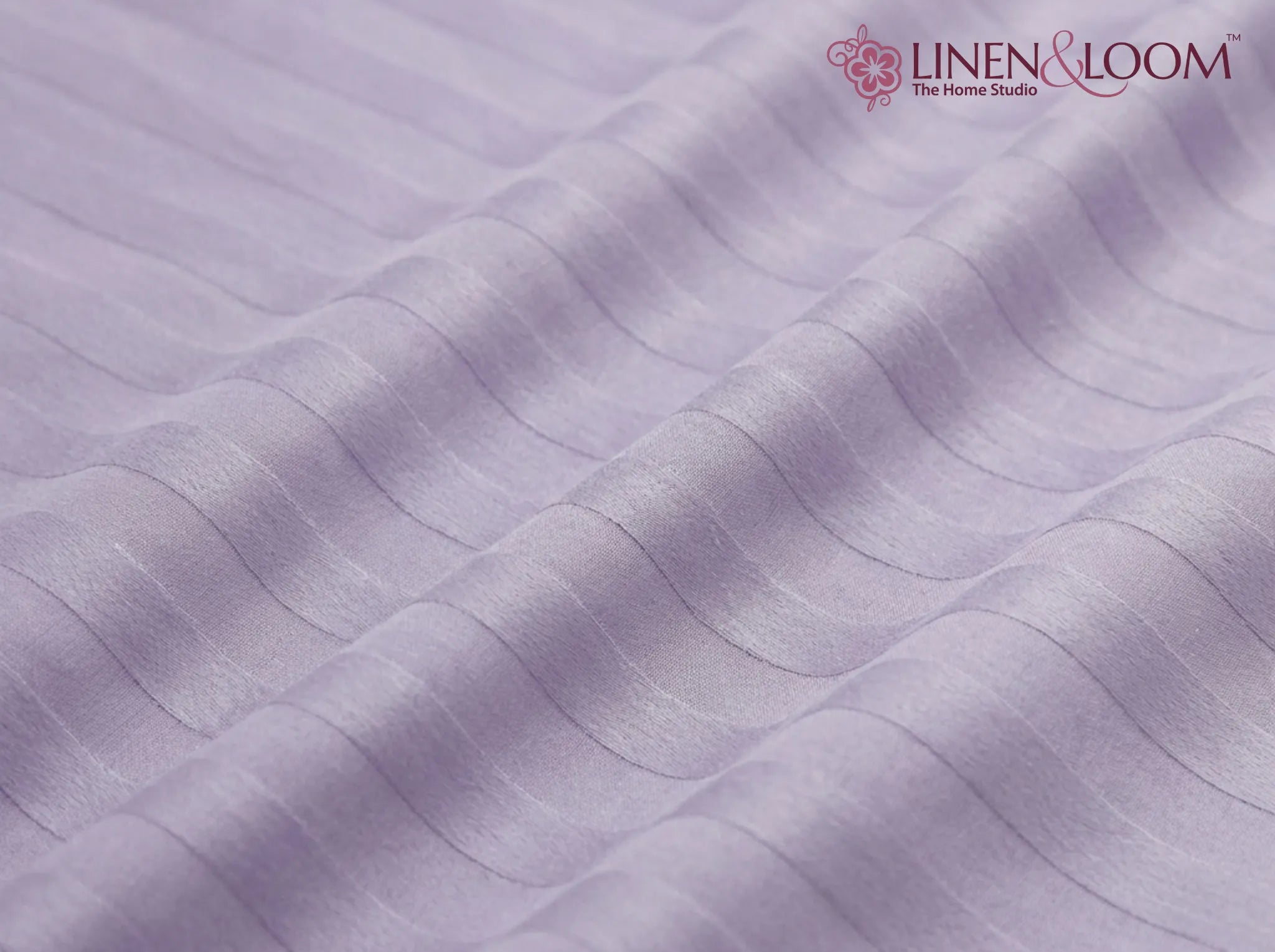 Lavender - Linen & Loom Elegance Series Super King Size Bedsheet with 2 Pillow Covers | Luxury Striped Cotton Blend Bedsheet Set 200 TC | Soft, Breathable & Hotel-Style Finish (108 x 108 inches)
