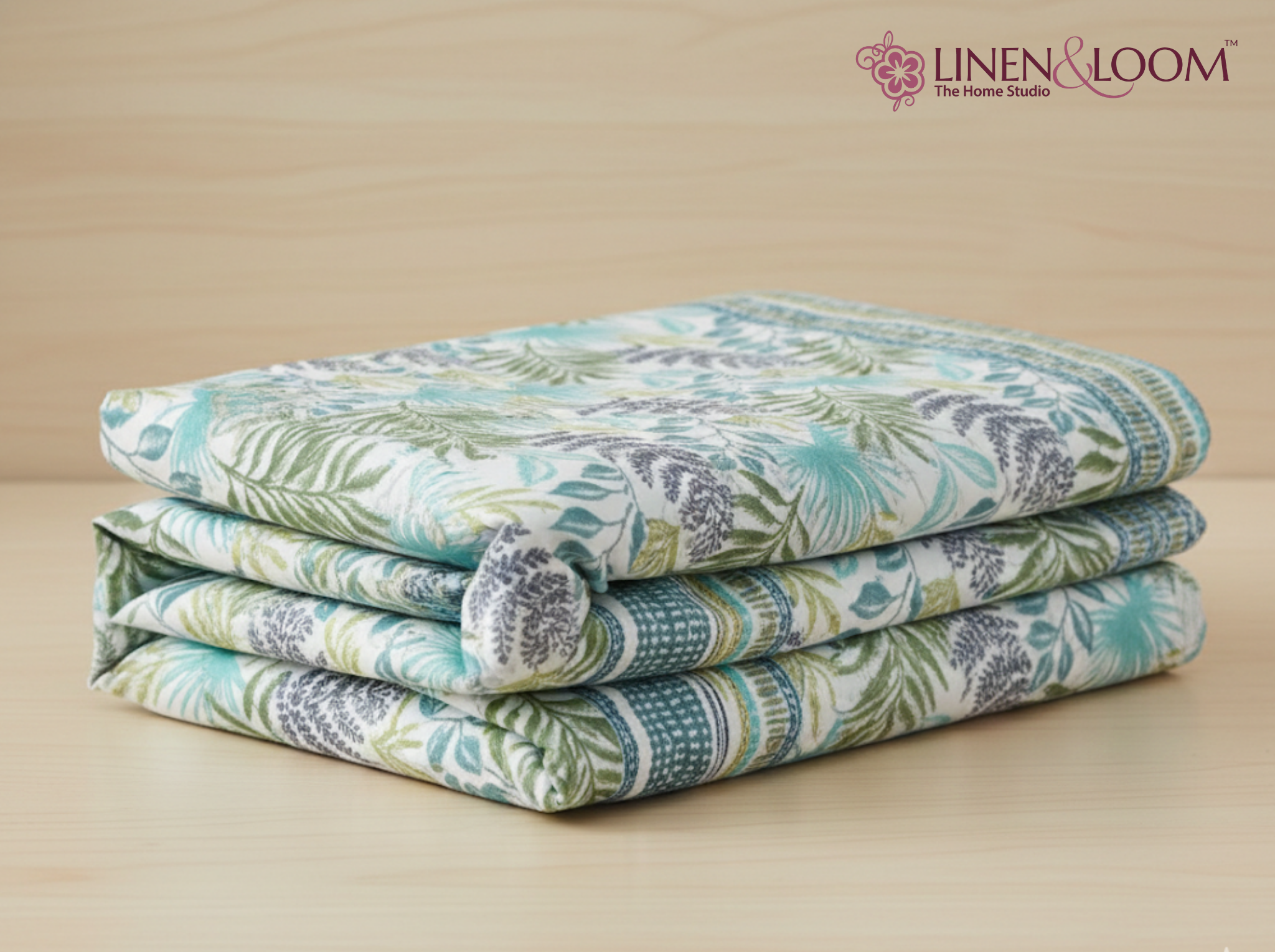 Virasat Bloom - Blue — Linen & Loom Jaipur Heritage Super King Size (108 x 108 inches) 100% Pure Cotton Bedsheet with 2 Pillow Covers | Soft & Breathable Bed Cover for Home Decor | 240 TC