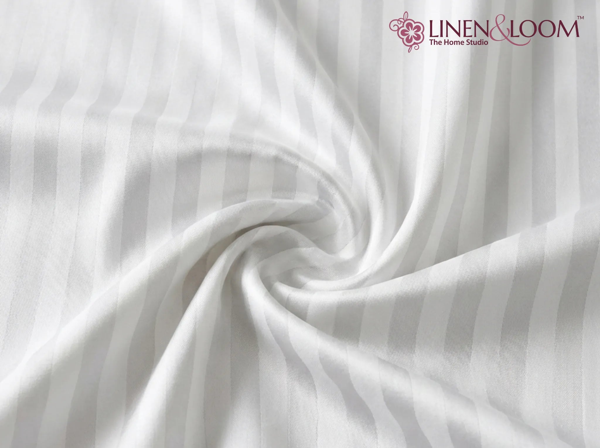 Ivory cream/White - Linen & Loom Elegance Series Super King Size Bedsheet with 2 Pillow Covers | Luxury Striped Cotton Blend Bedsheet Set 200 TC | Soft, Breathable & Hotel-Style Finish (108 x 108 inches)