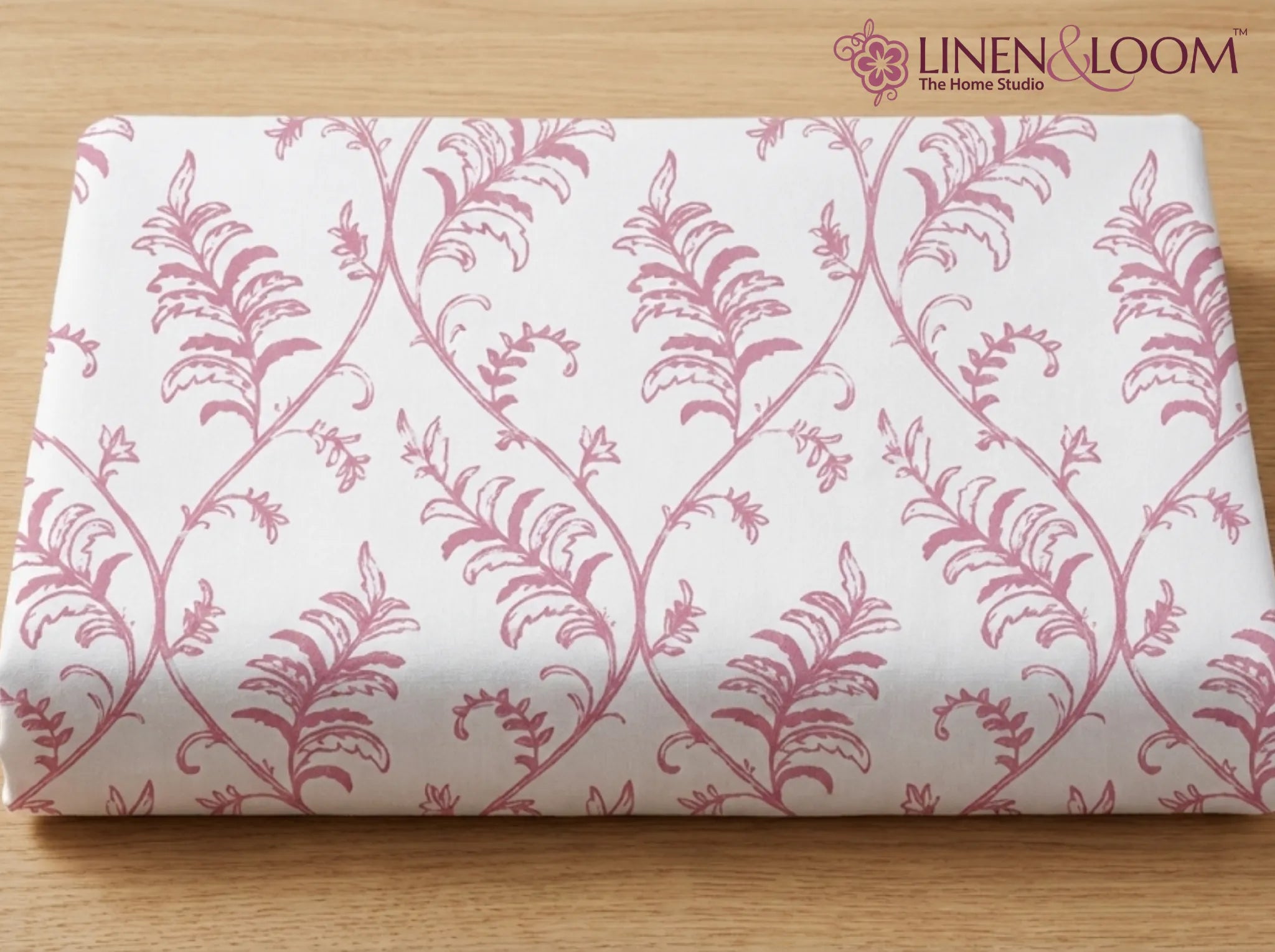 Petal Vine - Linen & Loom Serenity Series Super King Size (108x108 inches) Double Bedsheet with 2 Pillow Covers || Soft Breathable Cotton Feel Bedding Set with Elegant Geometric Design || TC 240