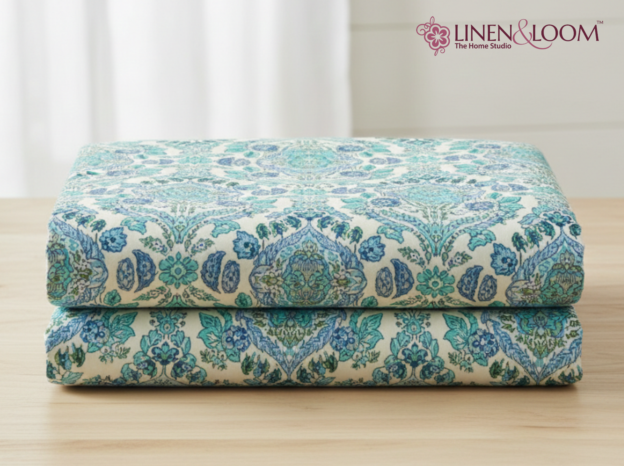 Shahi Heritage- Blue — Linen & Loom Jaipur Heritage Super King Size (108 x 108 inches) 100% Pure Cotton Bedsheet with 2 Pillow Covers | Soft & Breathable Bed Cover for Home Decor | 240 TC