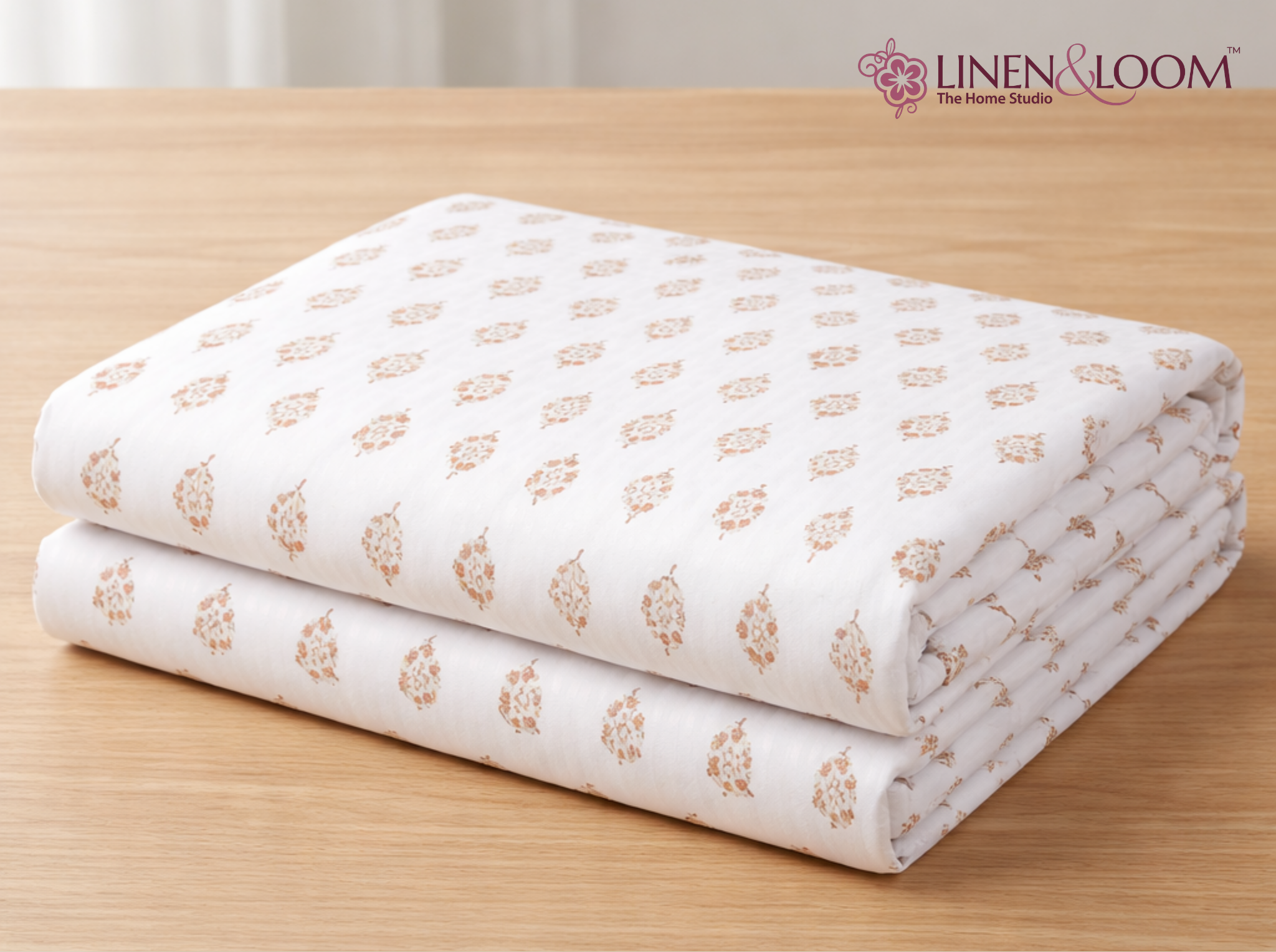 Ivory Darbar — Linen & Loom Jaipur Heritage Super King Size (108 x 108 inches) 100% Pure Cotton Bedsheet with 2 Pillow Covers | Soft & Breathable Bed Cover for Home Decor | 240 TC