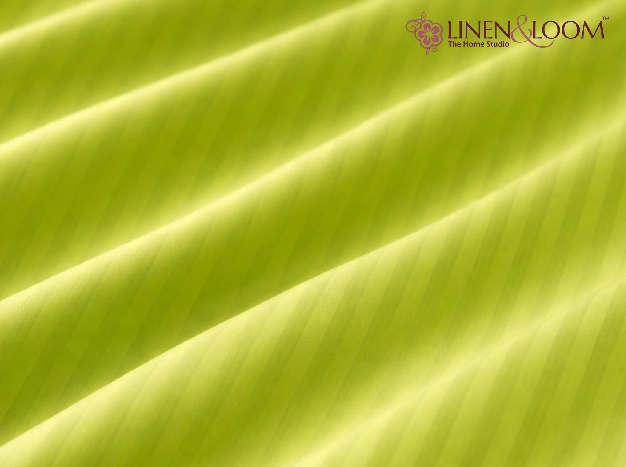 Neon green - Linen & Loom Elegance Series Super King Size Bedsheet with 2 Pillow Covers | Luxury Striped Cotton Blend Bedsheet Set 200 TC | Soft, Breathable & Hotel-Style Finish (108 x 108 inches)