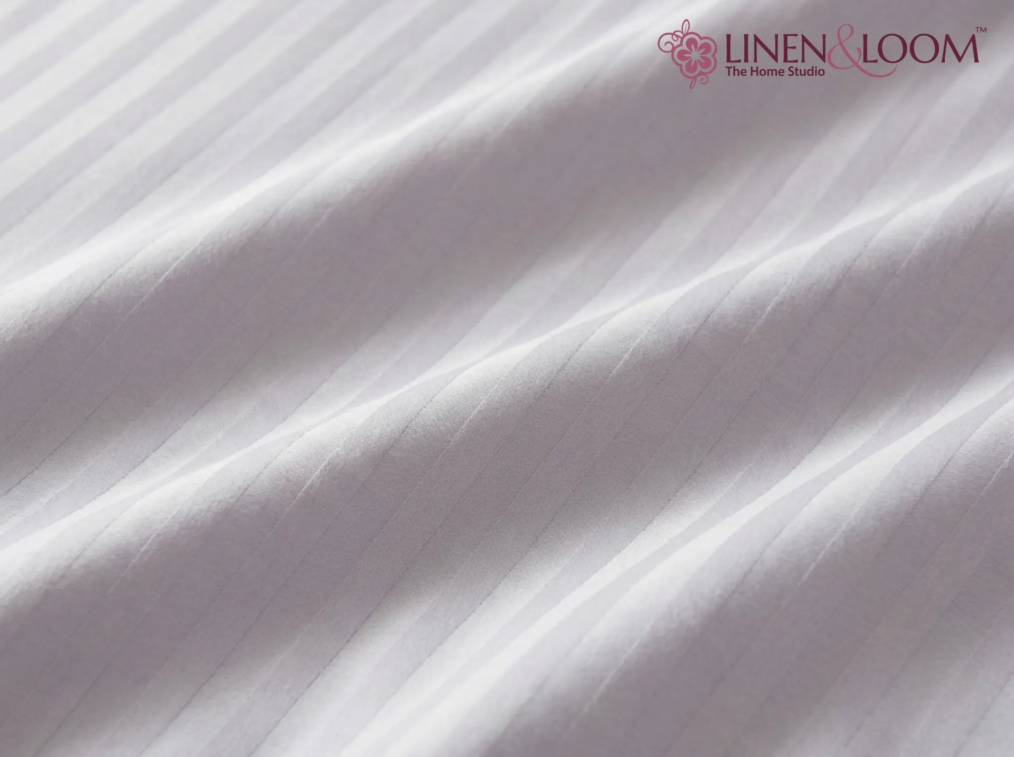 Light Grey - Linen & Loom Elegance Series King Size Bedsheet (90 x 100 Inches) with 2 Pillow Covers | Luxury Striped Cotton Blend | 200 TC | Soft, Breathable & Hotel-Style Finish