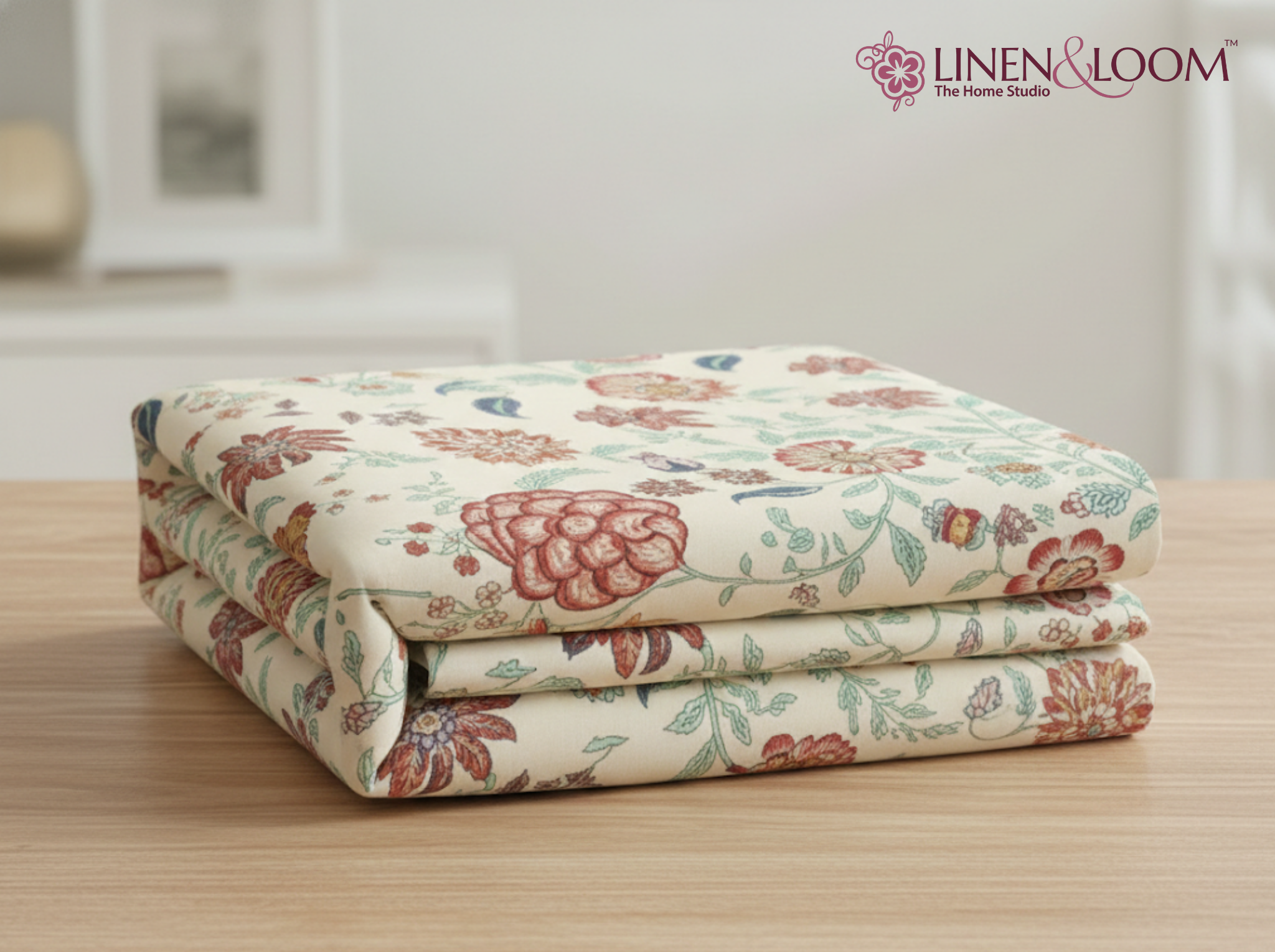 Virasat Luxe - Red — Linen & Loom Jaipur Heritage Super King Size (108 x 108 inches) 100% Pure Cotton Bedsheet with 2 Pillow Covers | Soft & Breathable Bed Cover for Home Decor | 240 TC