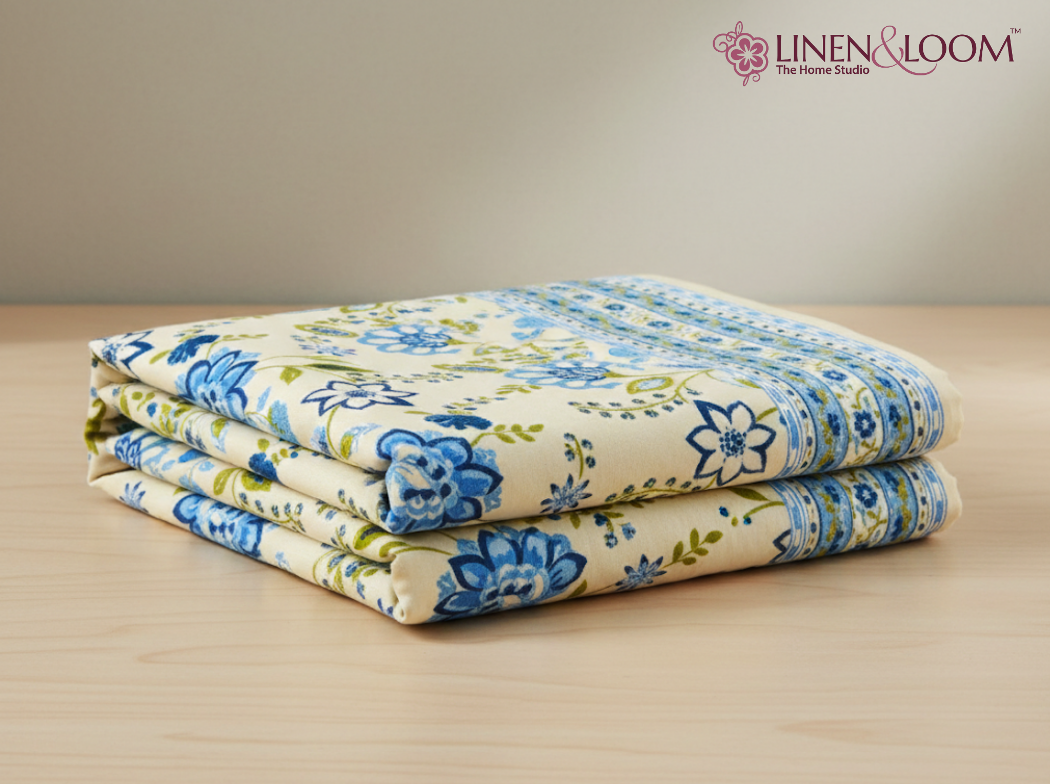 Gulbahar Classic - Beige — Linen & Loom Jaipur Heritage Super King Size (108 x 108 inches) 100% Pure Cotton Bedsheet with 2 Pillow Covers | Soft & Breathable Bed Cover for Home Decor | 240 TC