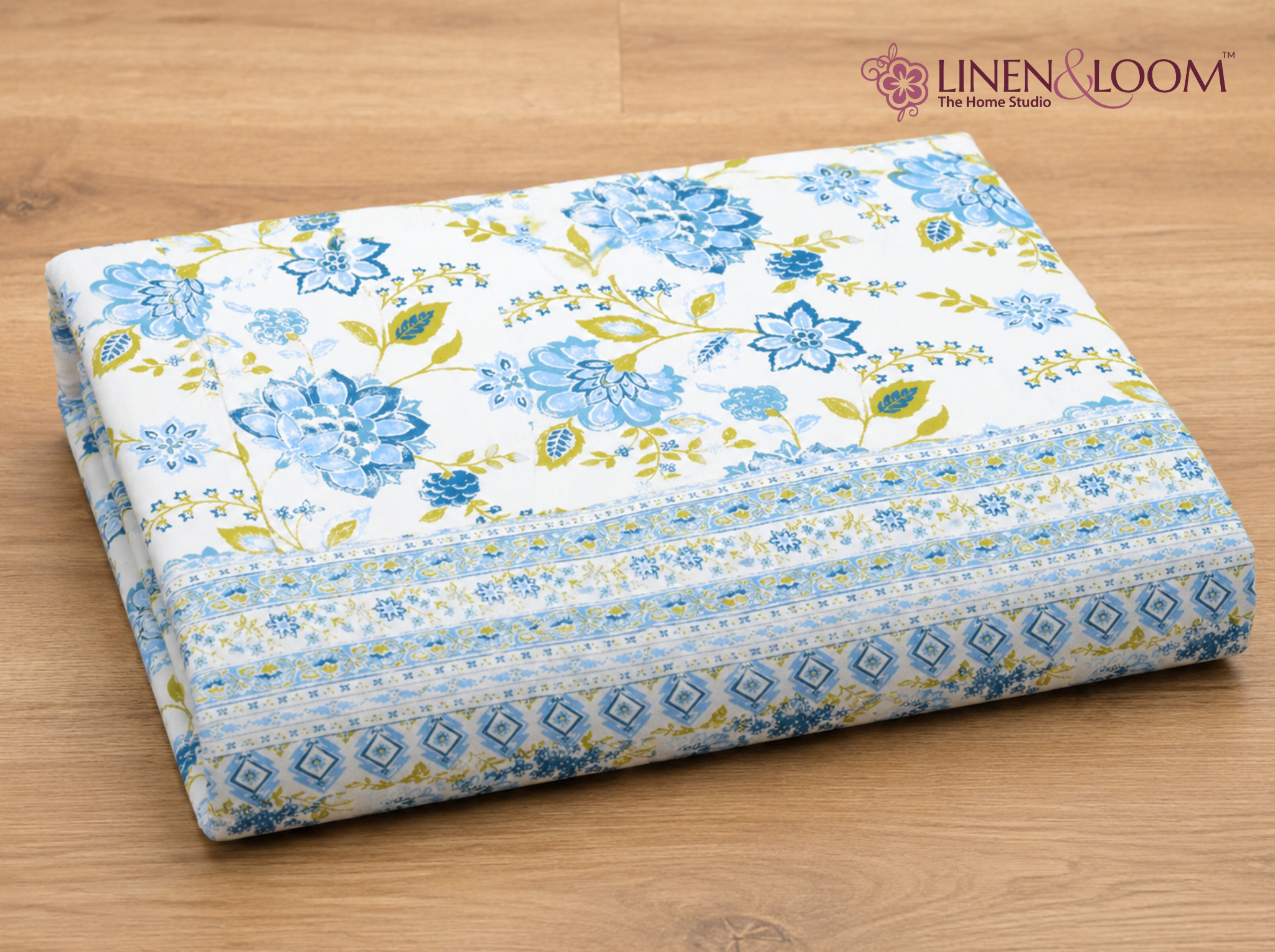 Signature Flora-Beige — Linen & Loom Jaipur Heritage Super King Size (108 x 108 inches) 100% Pure Cotton Bedsheet with 2 Pillow Covers | Soft & Breathable Bed Cover for Home Decor | 240 TC