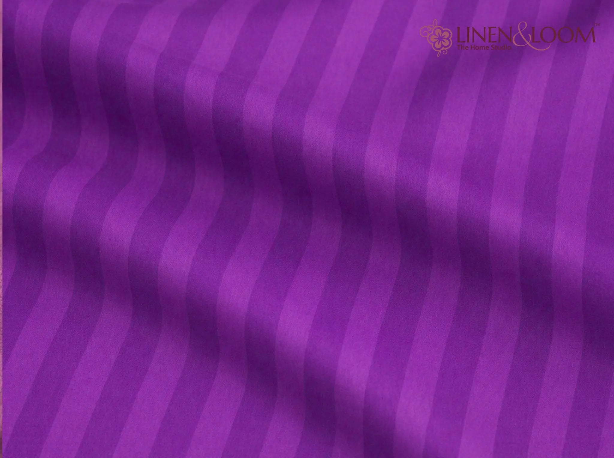 Purple - Linen & Loom Elegance Series (60x90 inches) Bedsheet with 1 Pillow Cover | Luxury Striped Cotton Blend Bedsheet Set | Soft, Breathable & Hotel-Style Finish | TC 200
