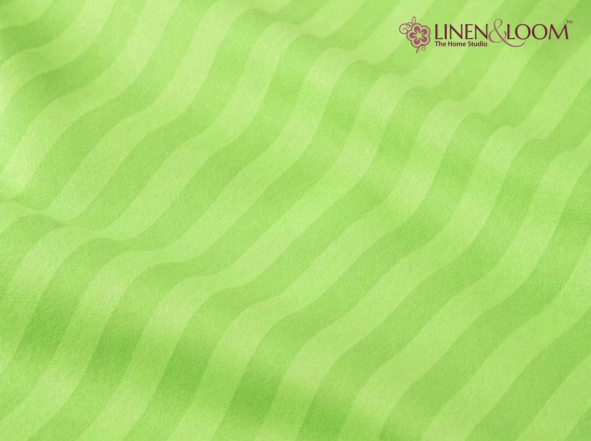 Neon Green - Linen & Loom Elegance Series (60x90 inches) Bedsheet with 1 Pillow Cover | Luxury Striped Cotton Blend Bedsheet Set | Soft, Breathable & Hotel-Style Finish | TC 200