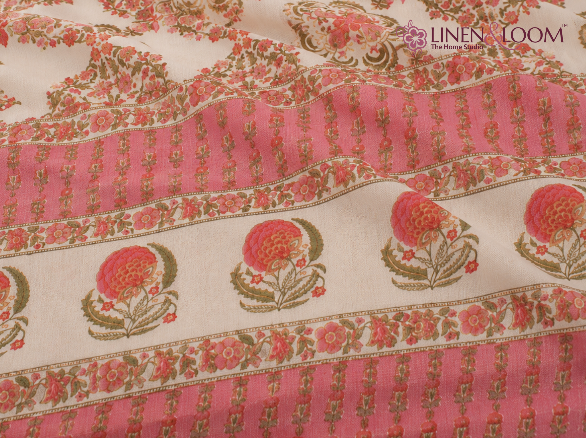Ornate Heritage_Red — Linen & Loom Jaipur Heritage Super King Size (108 x 108 inches) 100% Pure Cotton Bedsheet with 2 Pillow Covers | Soft & Breathable Bed Cover for Home Decor | 240 TC