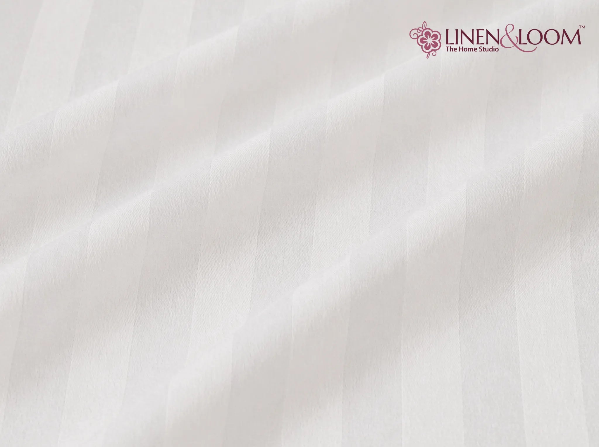 Ivory Cream - Linen & Loom Elegance Series (60x90 inches) Bedsheet with 1 Pillow Cover | Luxury Striped Cotton Blend Bedsheet Set | Soft, Breathable & Hotel-Style Finish | TC 200