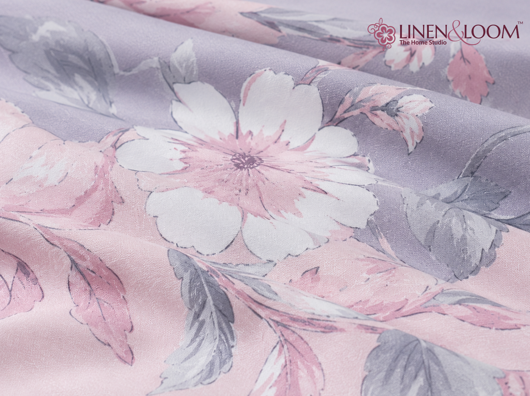Blush Serenity - Urban Bloom Poly-Cotton Queen Size Bedsheet Set (90x100 Inches) with 2 Matching Pillow Covers - Wrinkle-Free Comfort