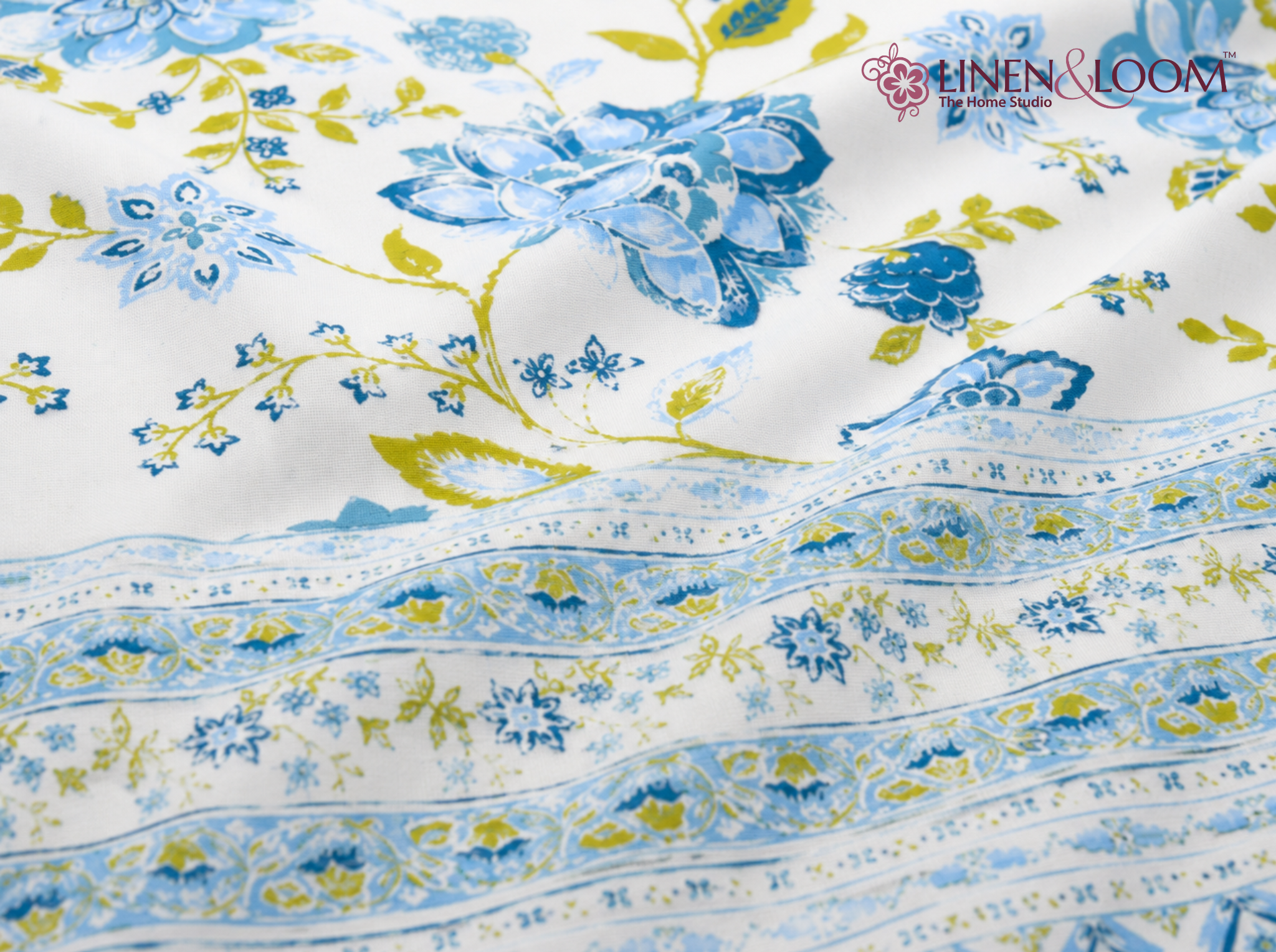 Signature Flora-Beige — Linen & Loom Jaipur Heritage Super King Size (108 x 108 inches) 100% Pure Cotton Bedsheet with 2 Pillow Covers | Soft & Breathable Bed Cover for Home Decor | 240 TC