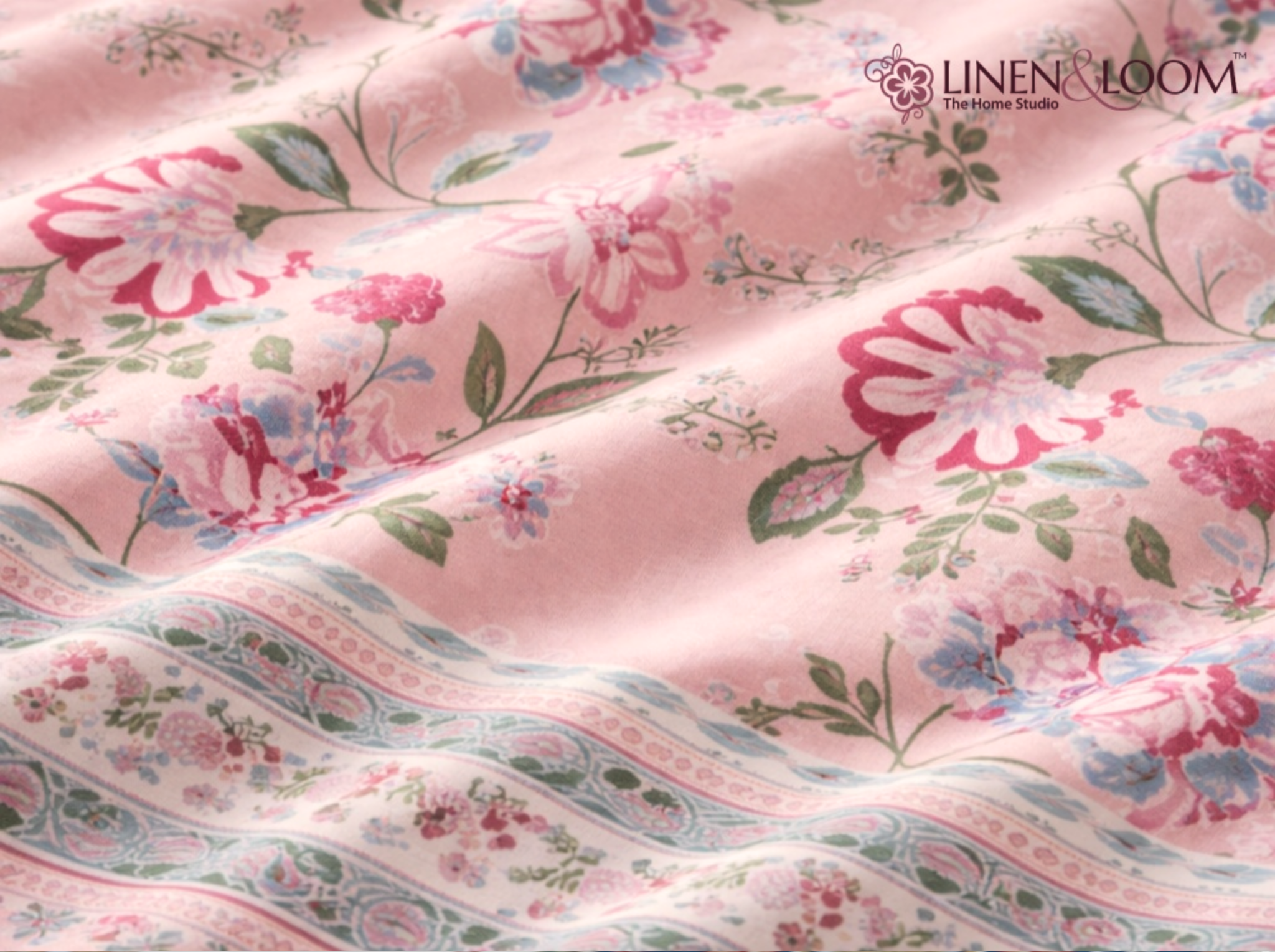 Gulbahar Classic - Pink — Linen & Loom Jaipur Heritage Super King Size (108 x 108 inches) 100% Pure Cotton Bedsheet with 2 Pillow Covers | Soft & Breathable Bed Cover for Home Decor | 240 TC