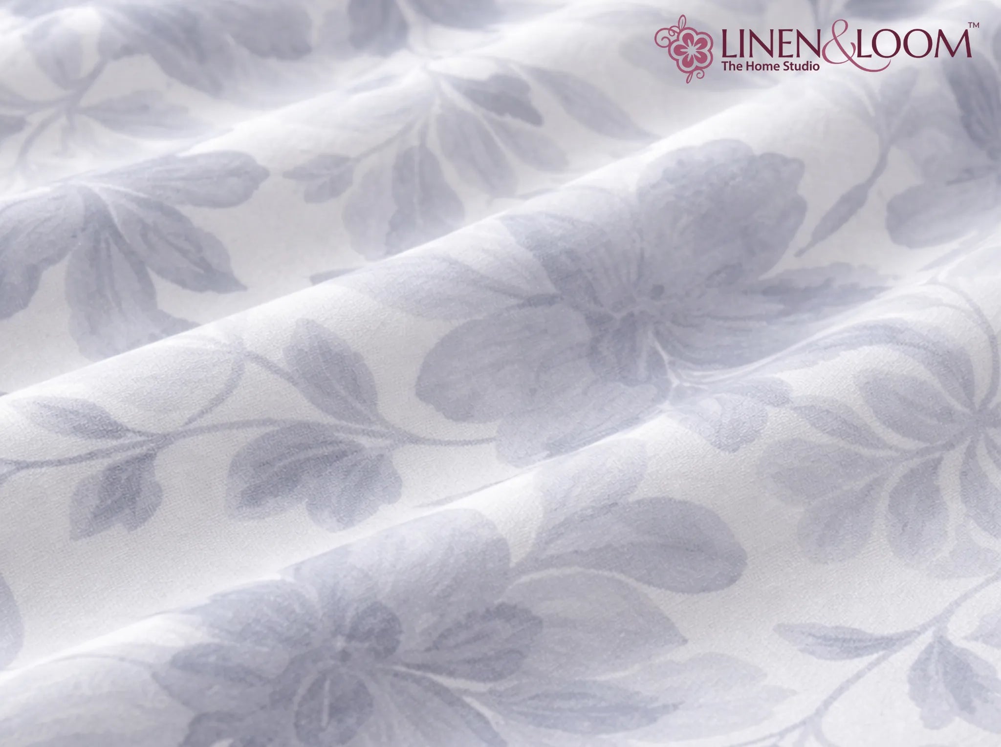 Serene Silver Garden - Linen & Loom Serenity Series Super King Size (108x108 inches) Double Bedsheet with 2 Pillow Covers || Soft Breathable Cotton Feel Bedding Set with Elegant Geometric Design || TC 240