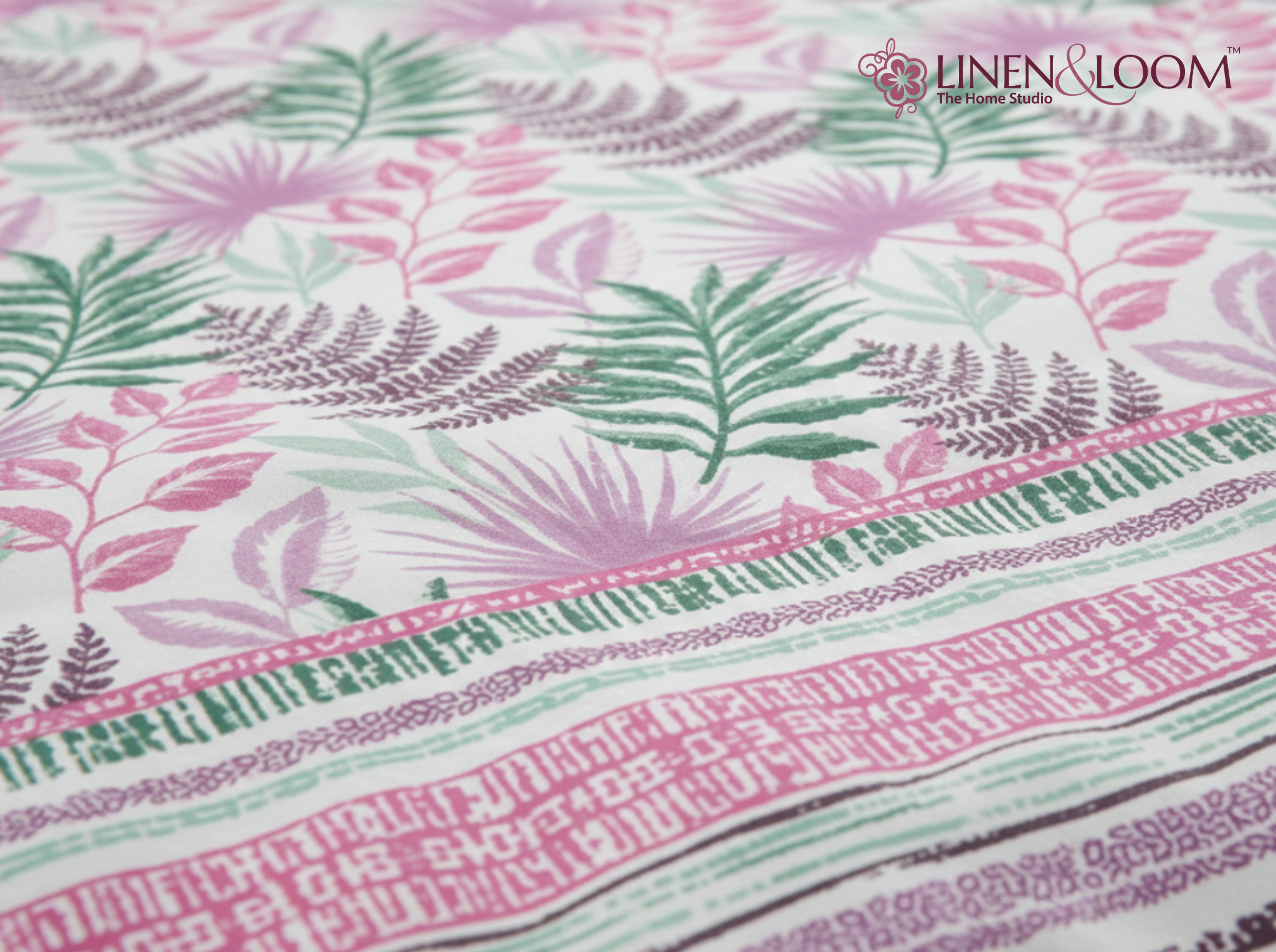 Virasat Bloom - Pink — Linen & Loom Jaipur Heritage Super King Size (108 x 108 inches) 100% Pure Cotton Bedsheet with 2 Pillow Covers | Soft & Breathable Bed Cover for Home Decor | 240 TC