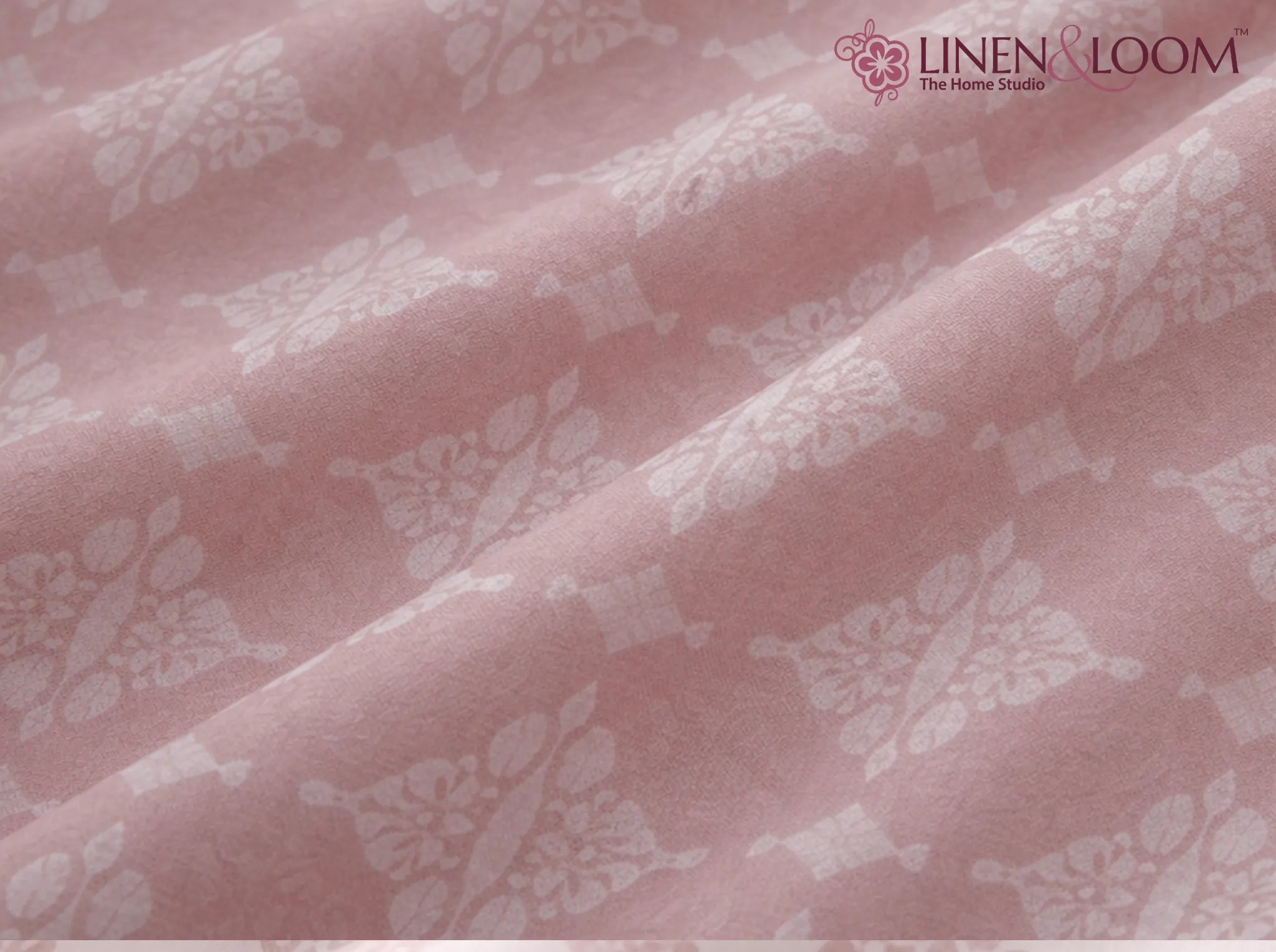 Blush Calm - Linen & Loom Serenity Series Super King Size (108x108 inches) Double Bedsheet with 2 Pillow Covers || Soft Breathable Cotton Feel Bedding Set with Elegant Geometric Design || TC 240