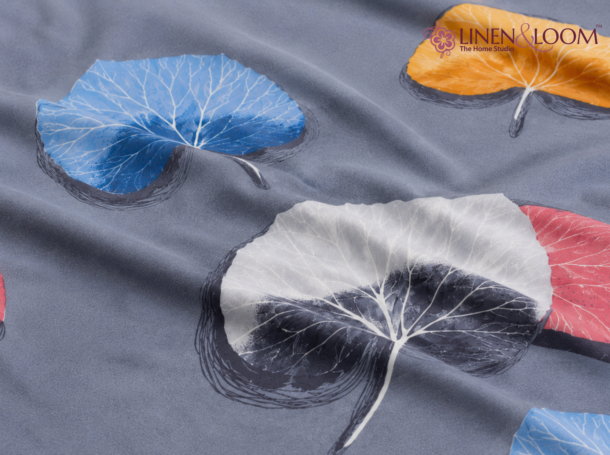 Leaf Symphony - Urban Bloom Poly-Cotton Queen Size Bedsheet Set (90x100 Inches) with 2 Matching Pillow Covers - Wrinkle-Free Comfort