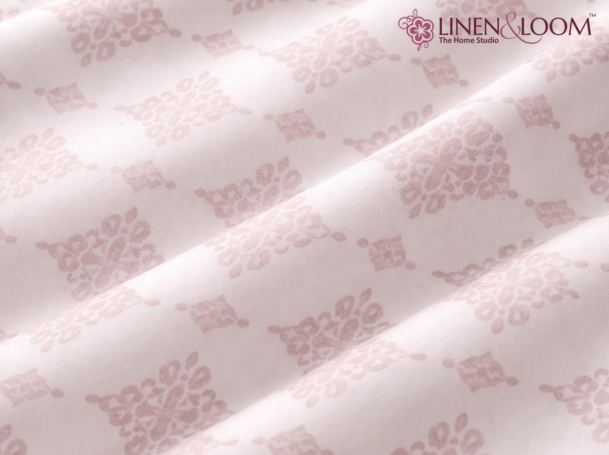 Ivory Geometry - Linen & Loom Serenity Series Super King Size (108x108 inches) Double Bedsheet with 2 Pillow Covers || Soft Breathable Cotton Feel Bedding Set with Elegant Geometric Design || TC 240
