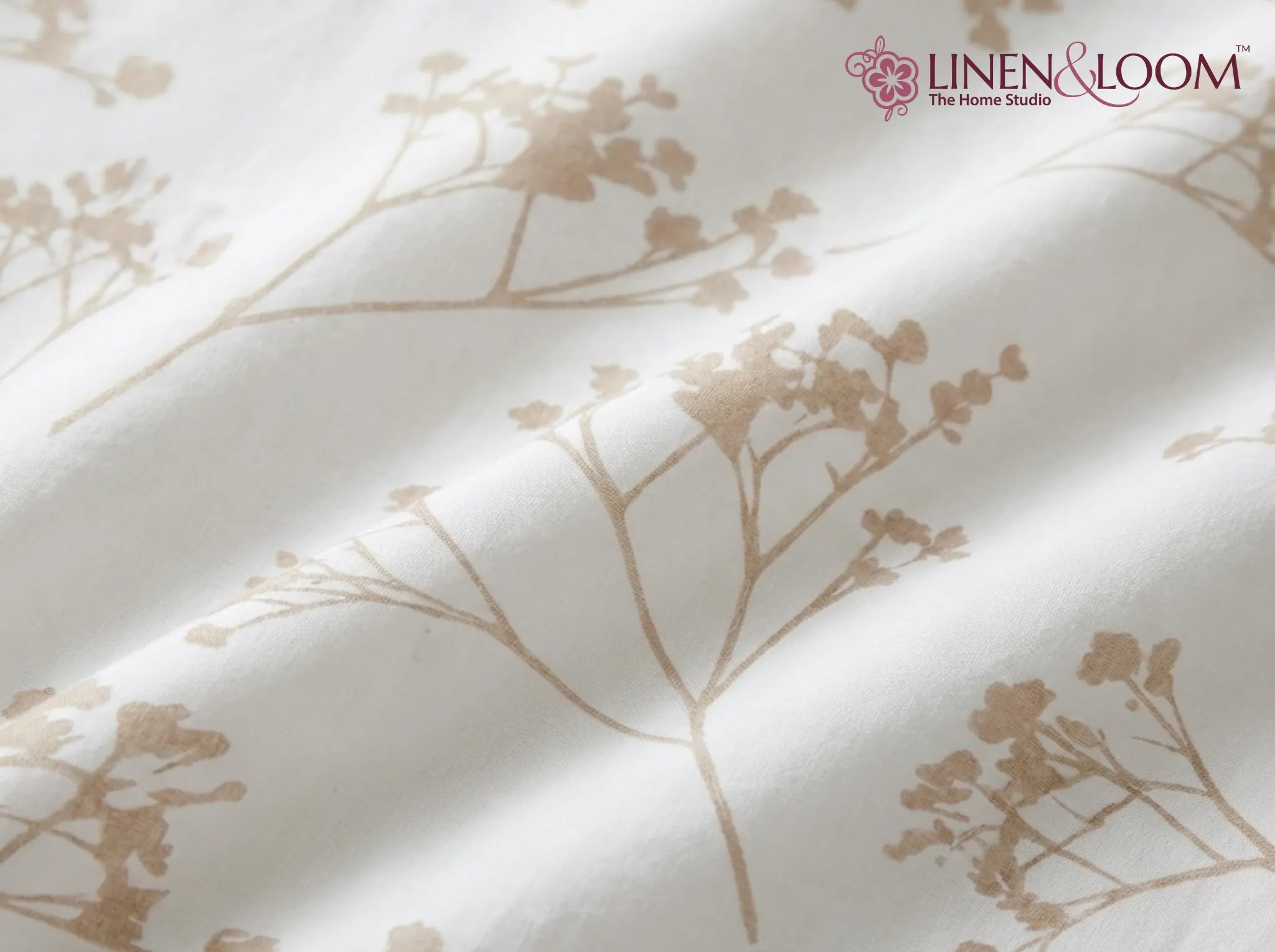 Soft Bloom - Linen & Loom Serenity Series Super King Size (108x108 inches) Double Bedsheet with 2 Pillow Covers || Soft Breathable Cotton Feel Bedding Set with Elegant Geometric Design || TC 240