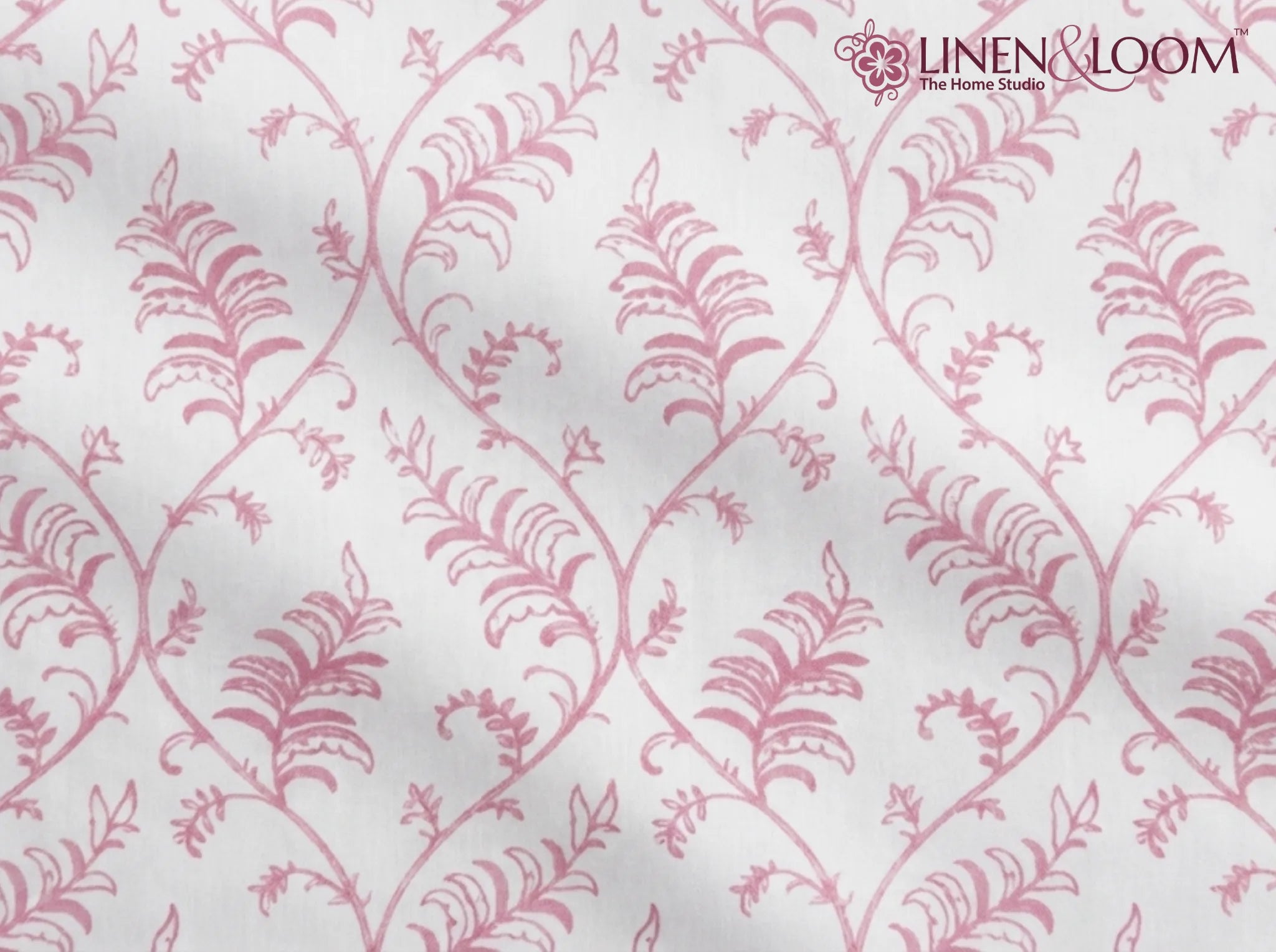 Petal Vine - Linen & Loom Serenity Series Super King Size (108x108 inches) Double Bedsheet with 2 Pillow Covers || Soft Breathable Cotton Feel Bedding Set with Elegant Geometric Design || TC 240