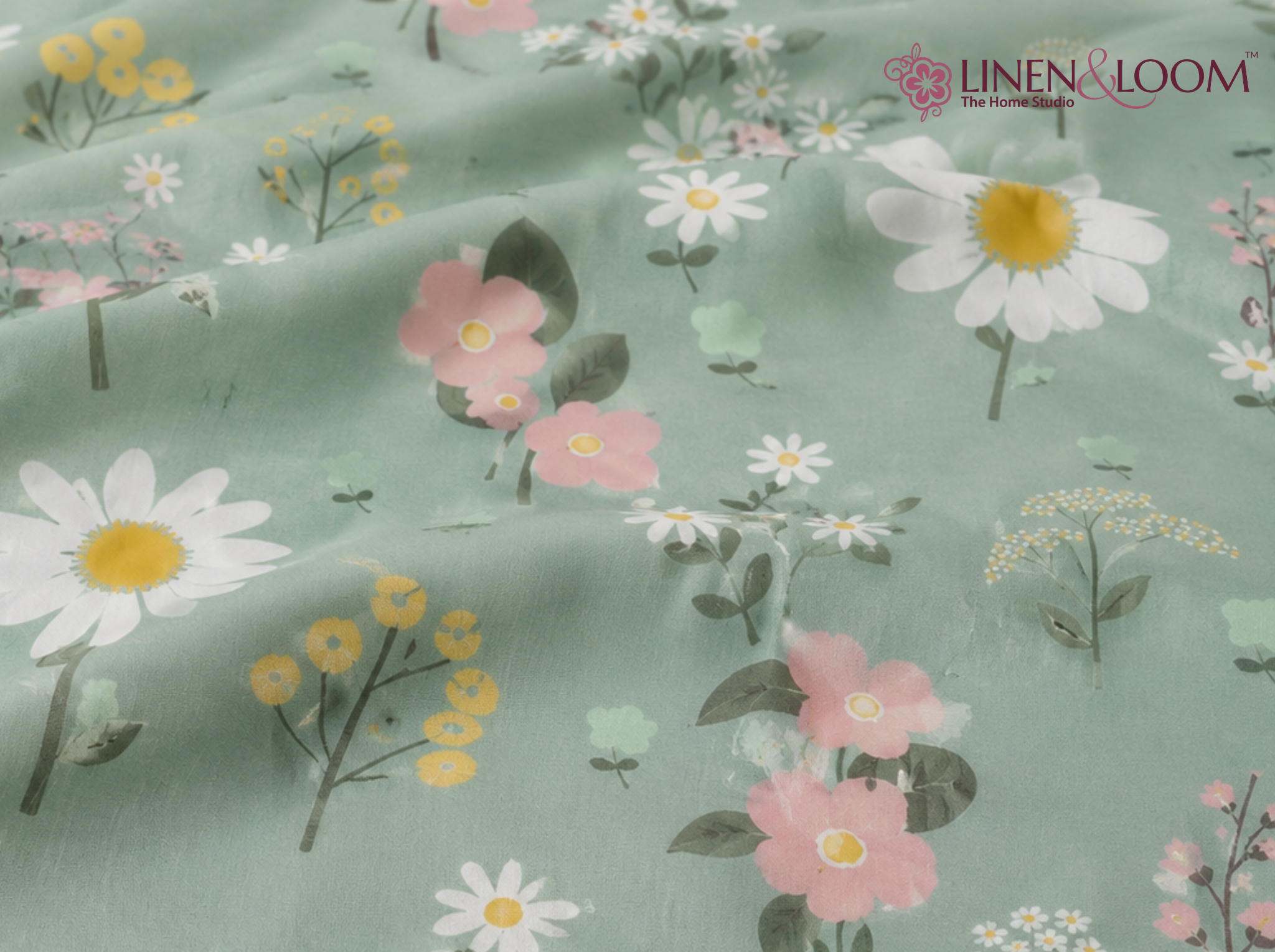 Daisy Meadow - Urban Bloom Poly-Cotton Queen Size Bedsheet Set (90x100 Inches) with 2 Matching Pillow Covers - Wrinkle-Free Comfort