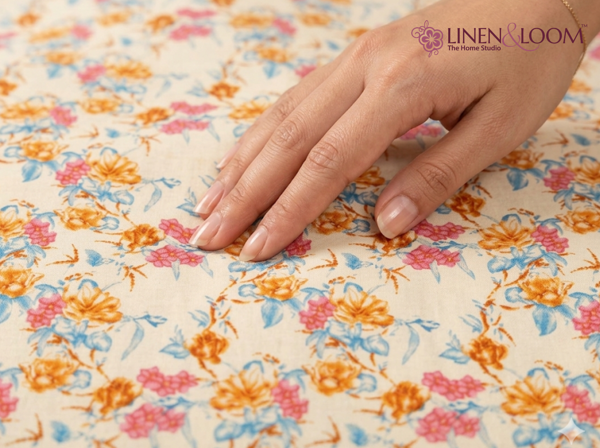 Bagh Elegance Blue Mustard — Sanganeri Stories Bedsheet | Linen & Loom