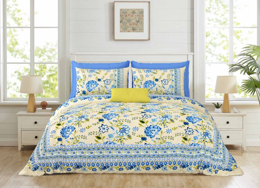Gulbahar Classic - Beige — Linen & Loom Jaipur Heritage Super King Size (108 x 108 inches) 100% Pure Cotton Bedsheet with 2 Pillow Covers | Soft & Breathable Bed Cover for Home Decor | 240 TC