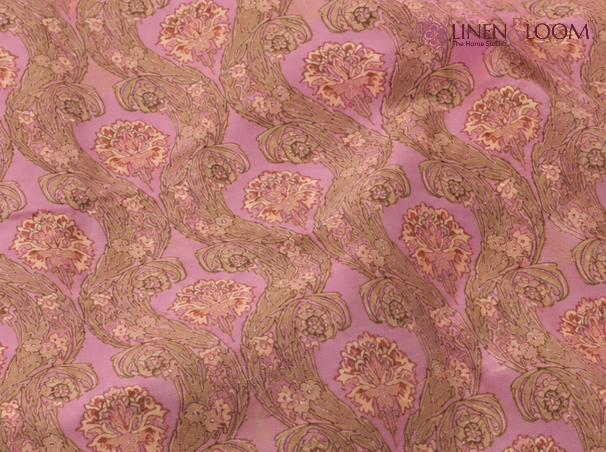 Heritage Scroll Purple — Sanganeri Stories Bedsheet | Linen & Loom