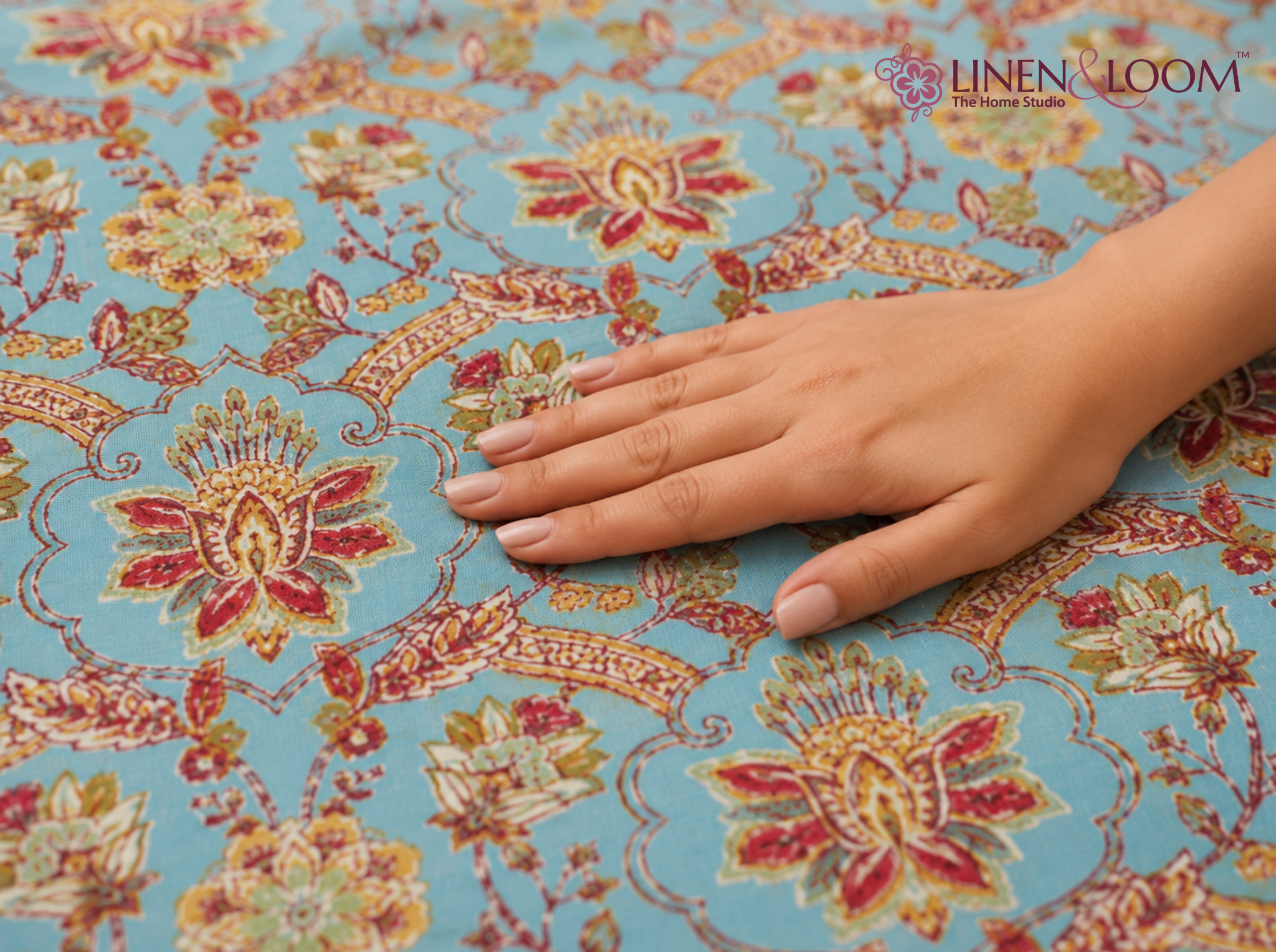 Meher Vista Mustard — Sanganeri Stories Bedsheet | Linen & Loom
