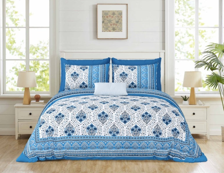 Neel Heritage — Linen & Loom Jaipur Heritage Super King Size (108 x 108 inches) 100% Pure Cotton Bedsheet with 2 Pillow Covers | Soft & Breathable Bed Cover for Home Decor | 240 TC