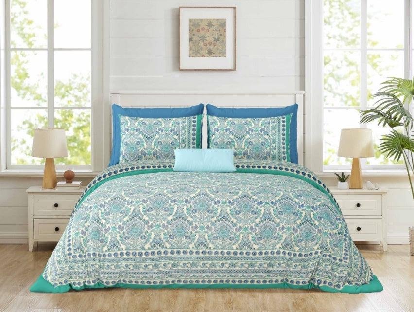 Shahi Heritage- Blue — Linen & Loom Jaipur Heritage Super King Size (108 x 108 inches) 100% Pure Cotton Bedsheet with 2 Pillow Covers | Soft & Breathable Bed Cover for Home Decor | 240 TC