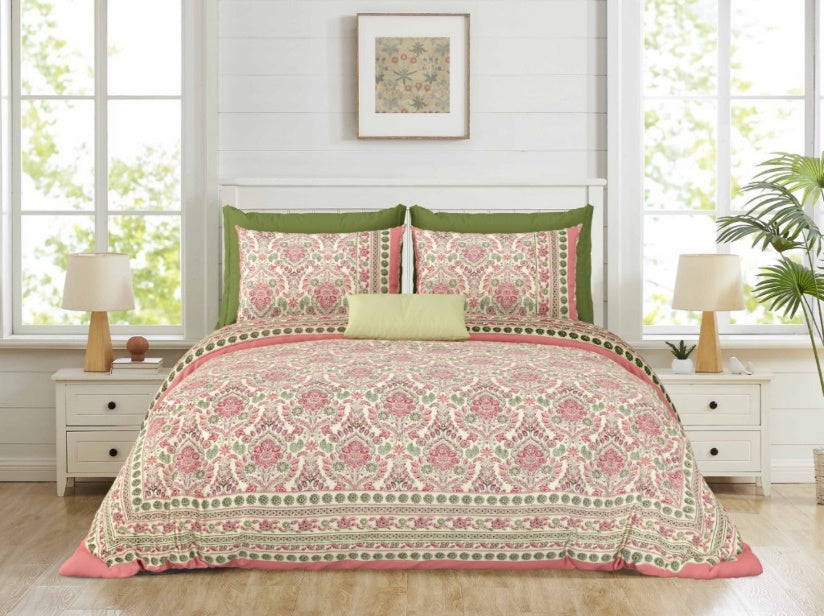 Shahi Heritage - Red — Linen & Loom Jaipur Heritage Super King Size (108 x 108 inches) 100% Pure Cotton Bedsheet with 2 Pillow Covers | Soft & Breathable Bed Cover for Home Decor | 240 TC