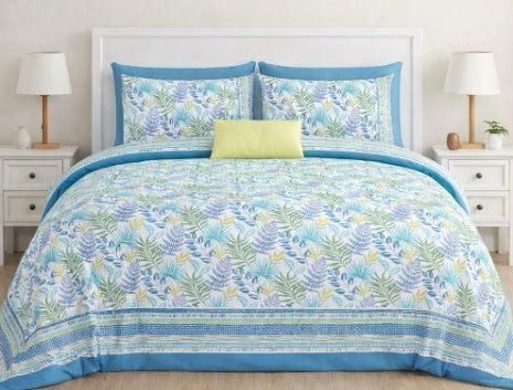 Virasat Bloom - Blue — Linen & Loom Jaipur Heritage Super King Size (108 x 108 inches) 100% Pure Cotton Bedsheet with 2 Pillow Covers | Soft & Breathable Bed Cover for Home Decor | 240 TC