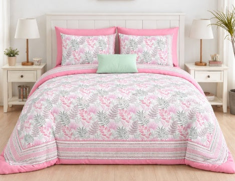Virasat Bloom - Pink — Linen & Loom Jaipur Heritage Super King Size (108 x 108 inches) 100% Pure Cotton Bedsheet with 2 Pillow Covers | Soft & Breathable Bed Cover for Home Decor | 240 TC